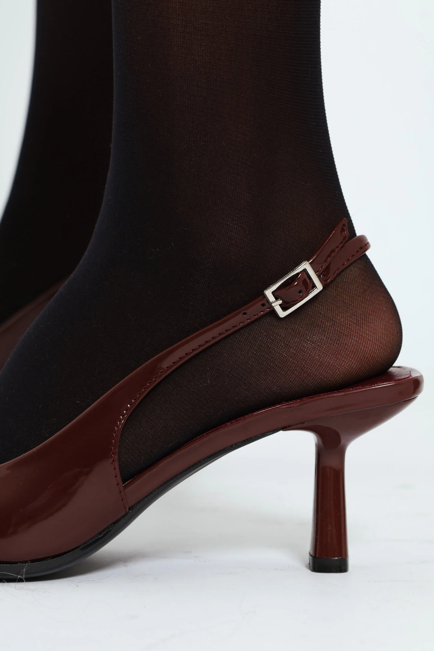 Mid Shaped Slingback Court Heel - Chocolate - Image 4