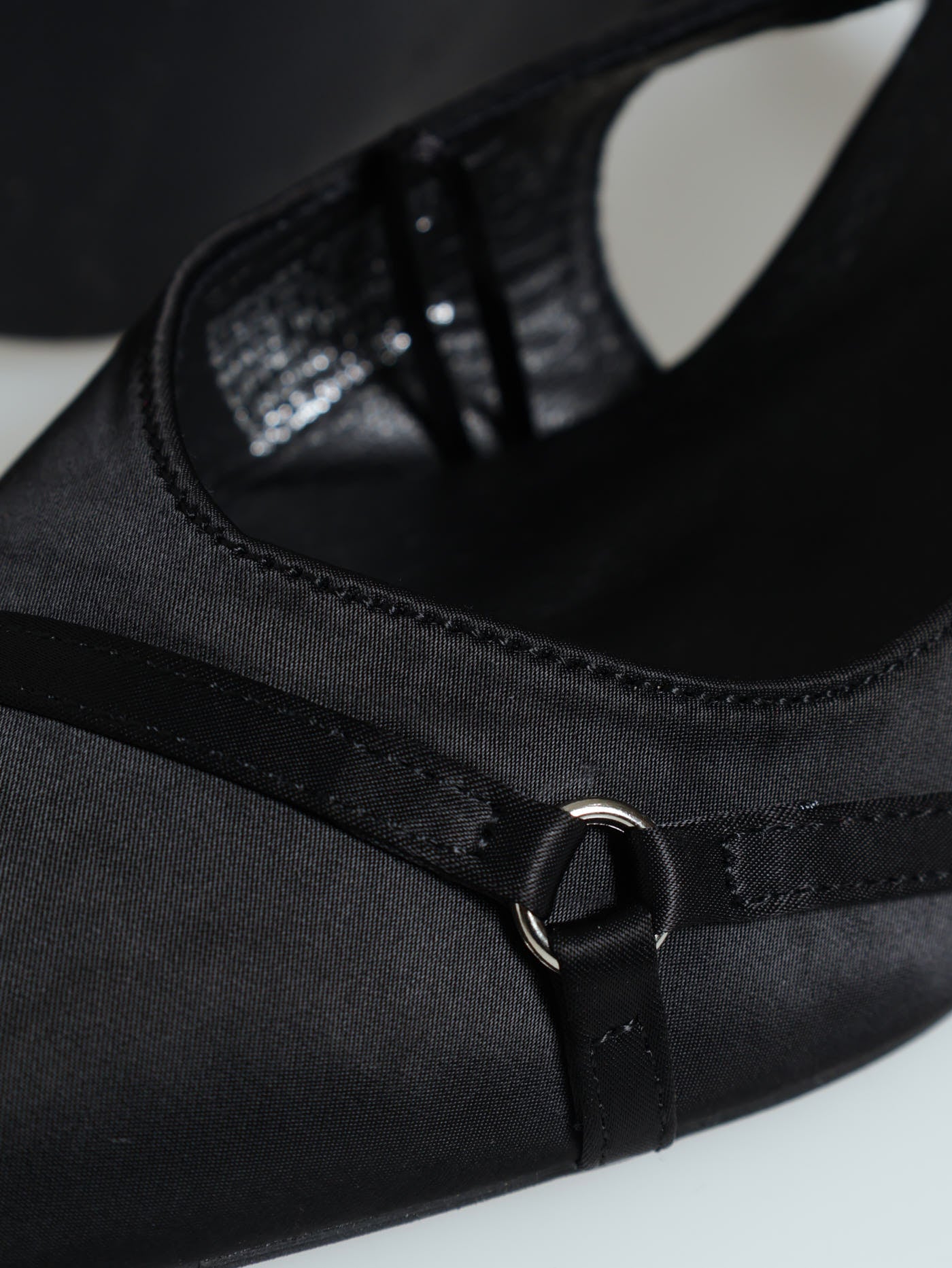 Mid Shaped Slingback Court Heel With Side Trim Detail - Black - Image 5