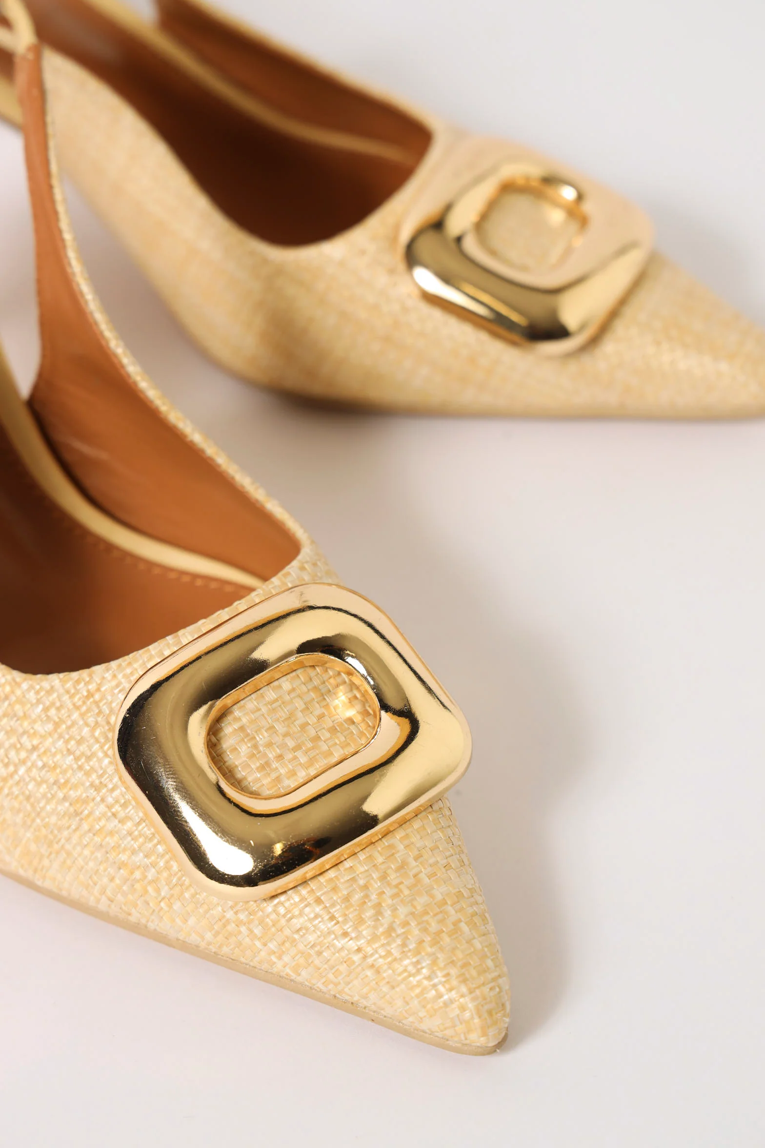 Mid Slingback Raffia Court Heel - Natural - Image 2