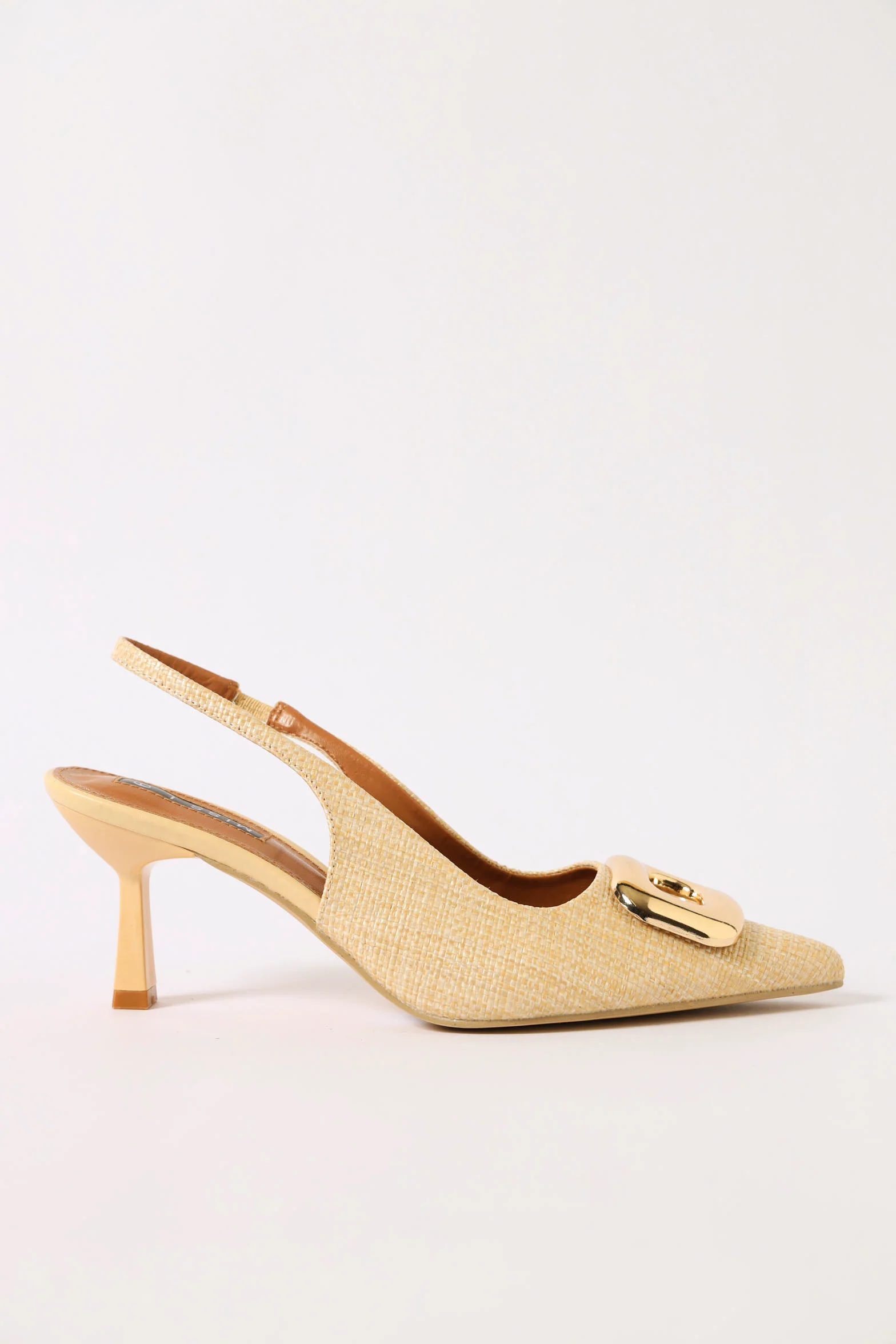 Mid Slingback Raffia Court Heel - Natural - Image 3
