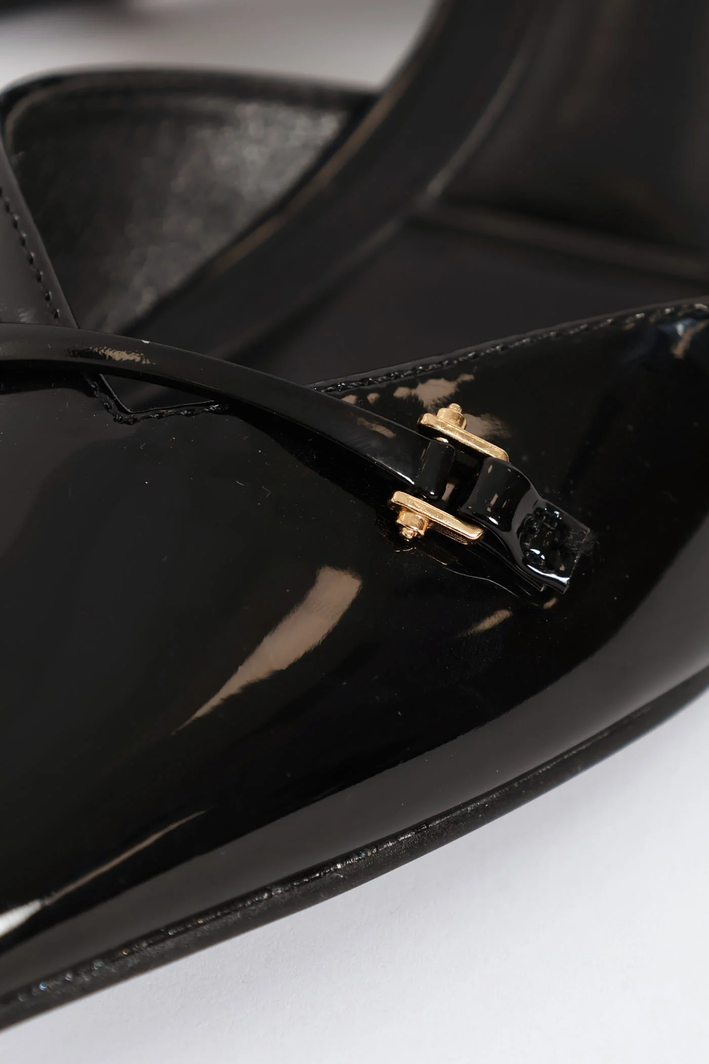Mid Stiletto Bar Trim Slingback Court Heel - Black - Image 4