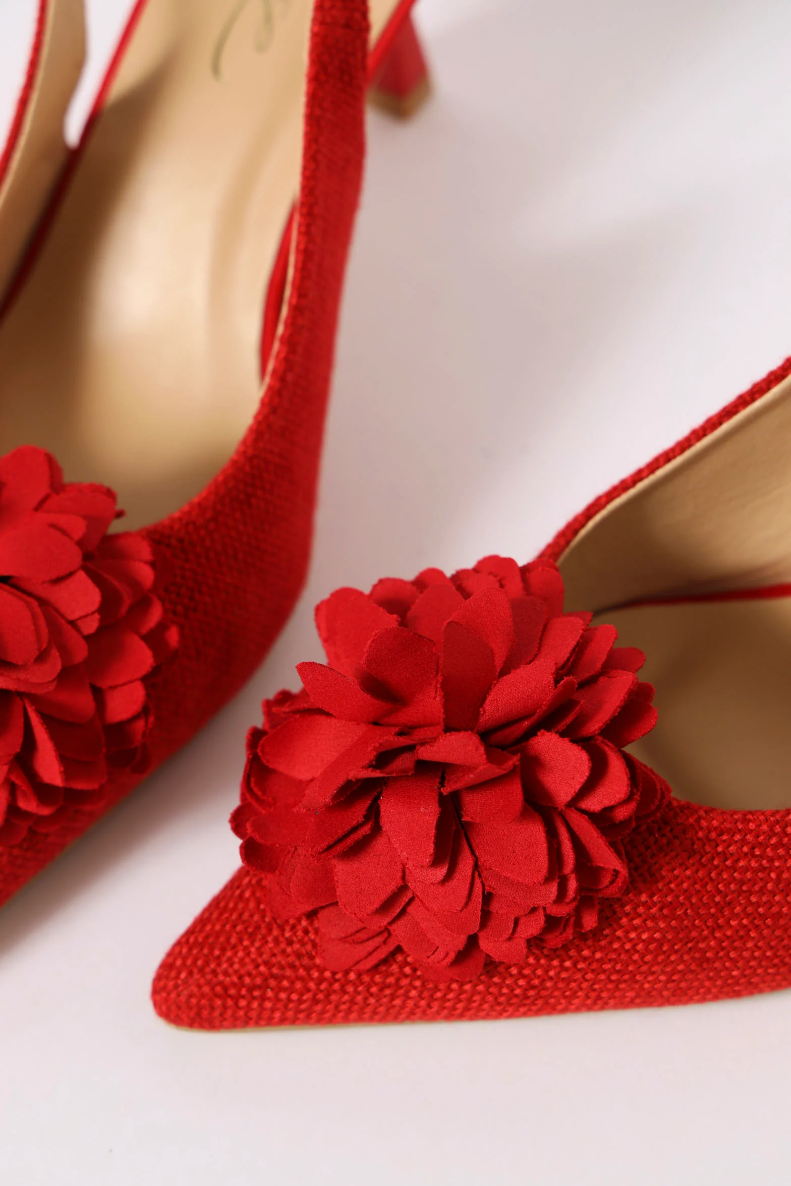 Mid Stiletto Slingback Court Heel - Red - Image 2