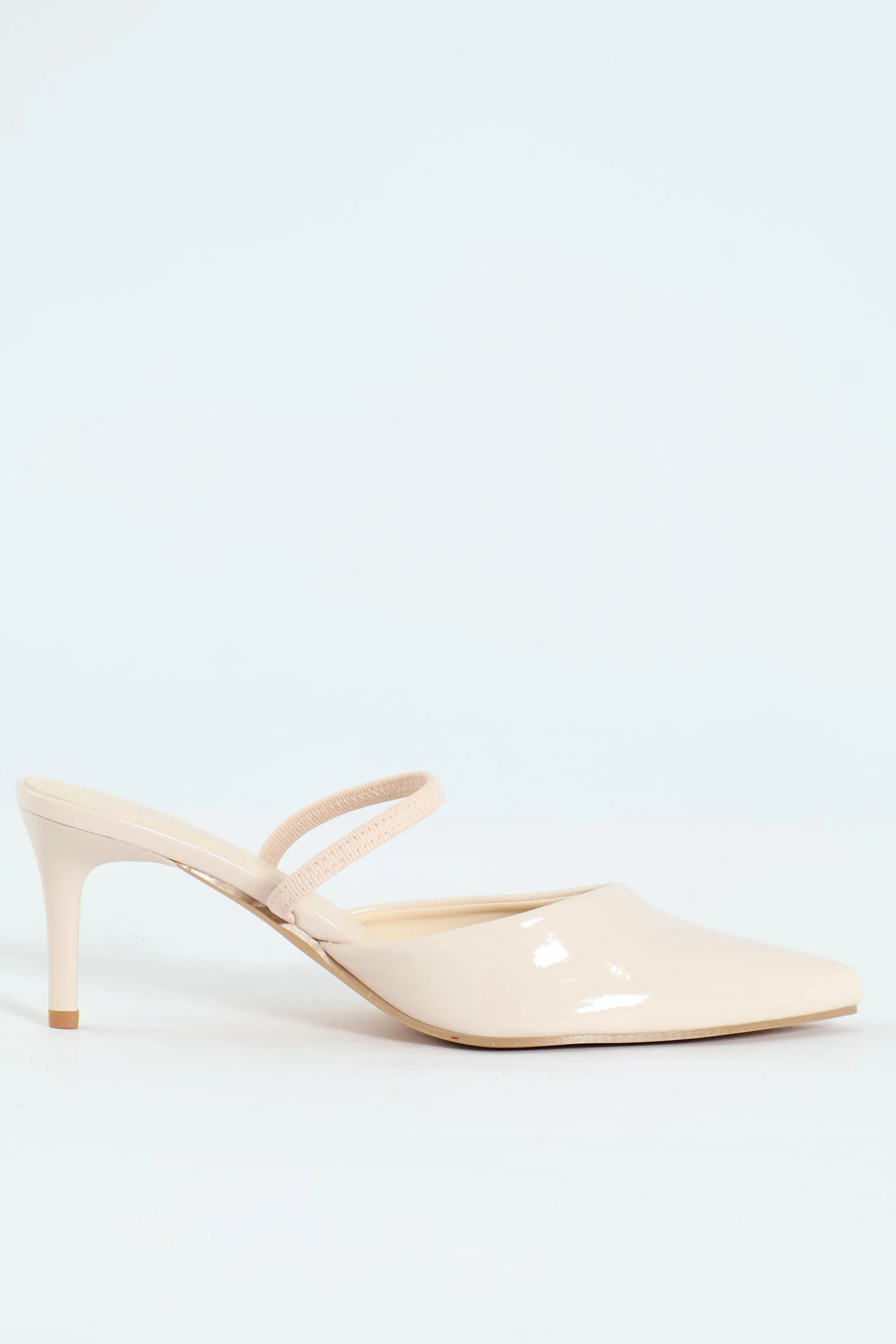 Mid Stiletto Slingback Pointy Court Heel - Off White