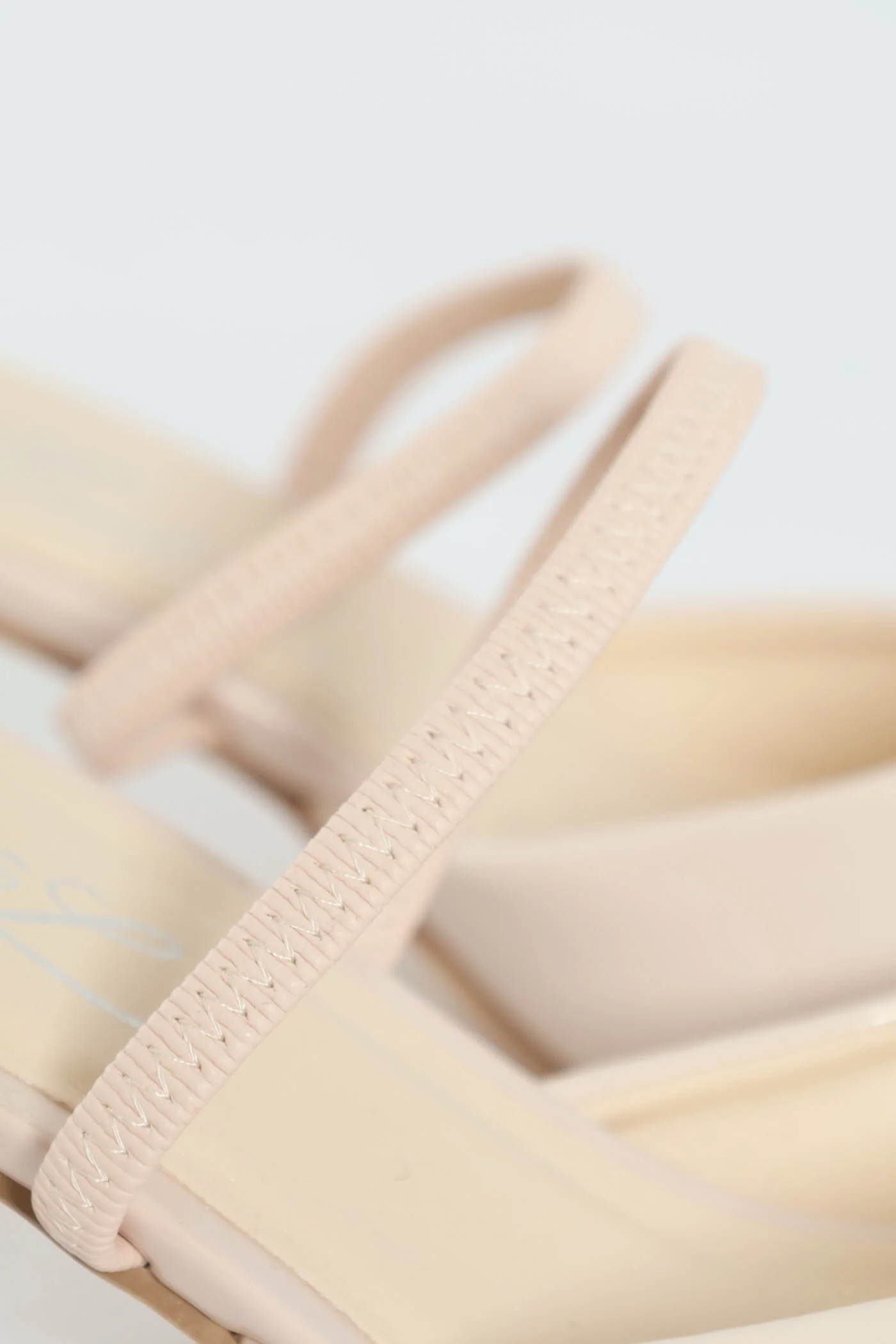 Mid Stiletto Slingback Pointy Court Heel - Off White - Image 5