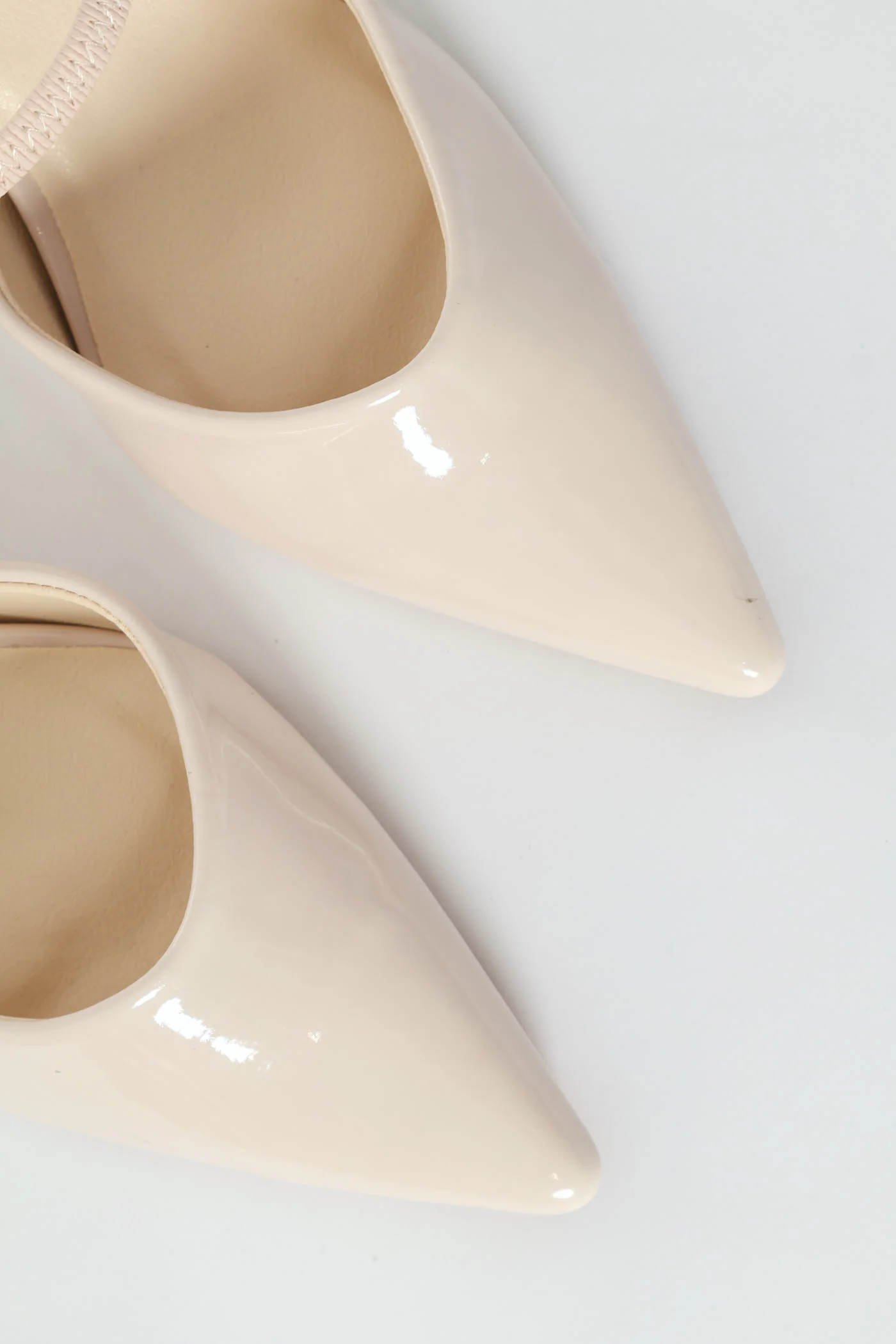 Mid Stiletto Slingback Pointy Court Heel - Off White - Image 6
