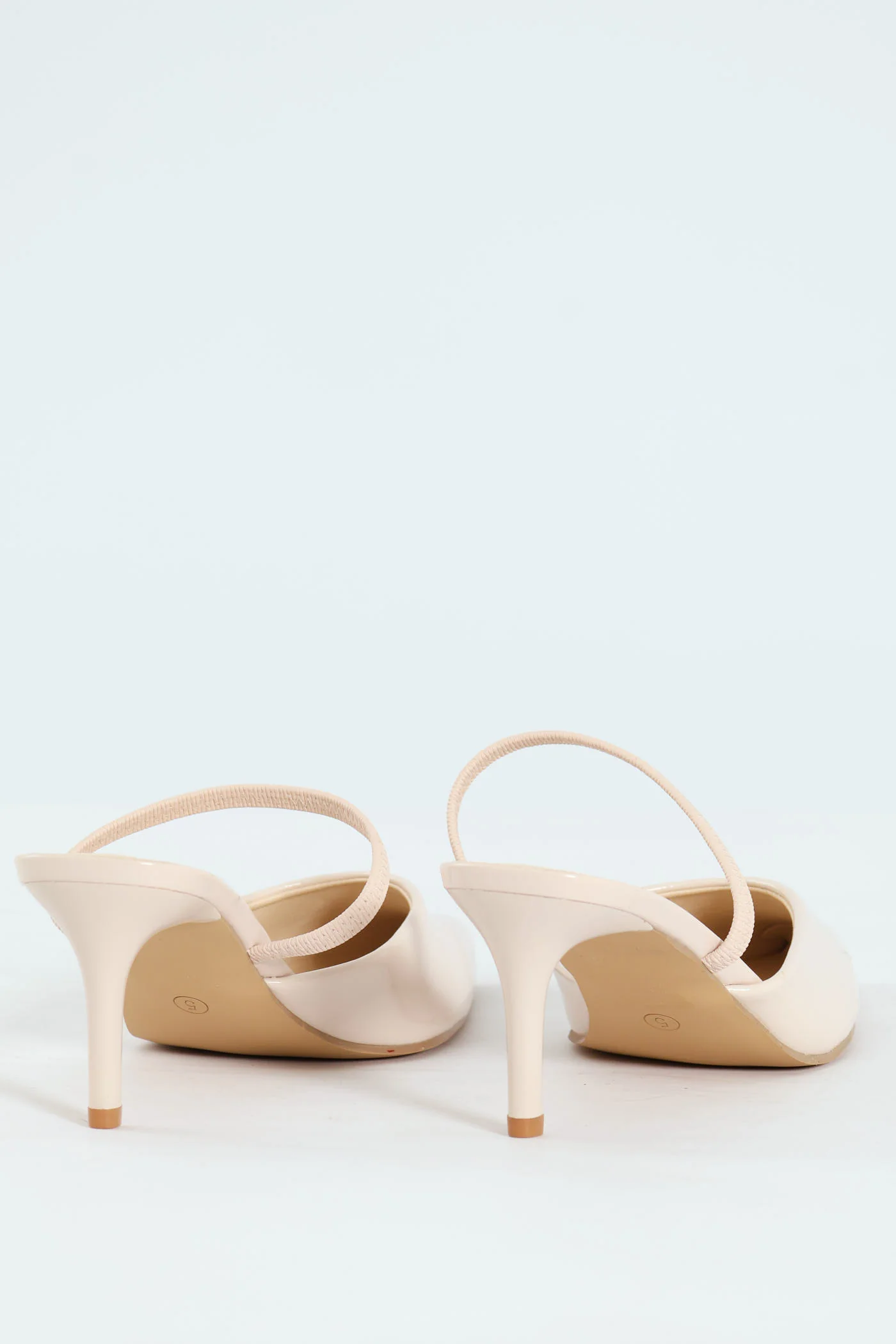 Mid Stiletto Slingback Pointy Court Heel - Off White - Image 7