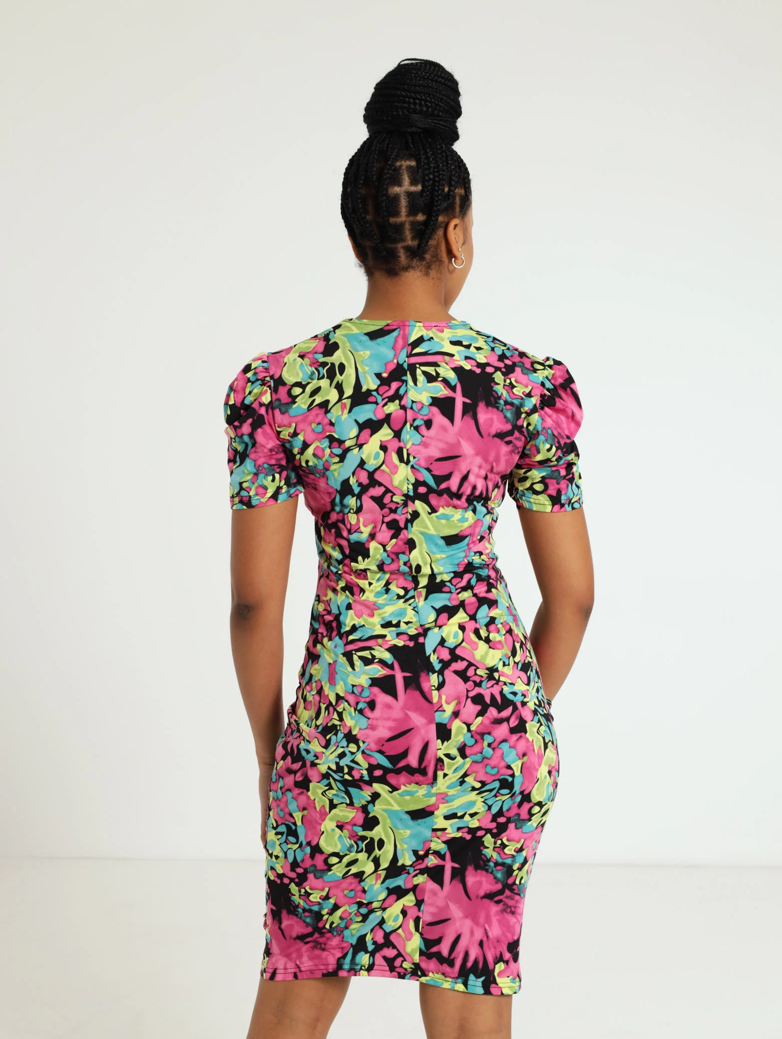 Middle Guaged Cuffed Sleeve Dress - Image 3