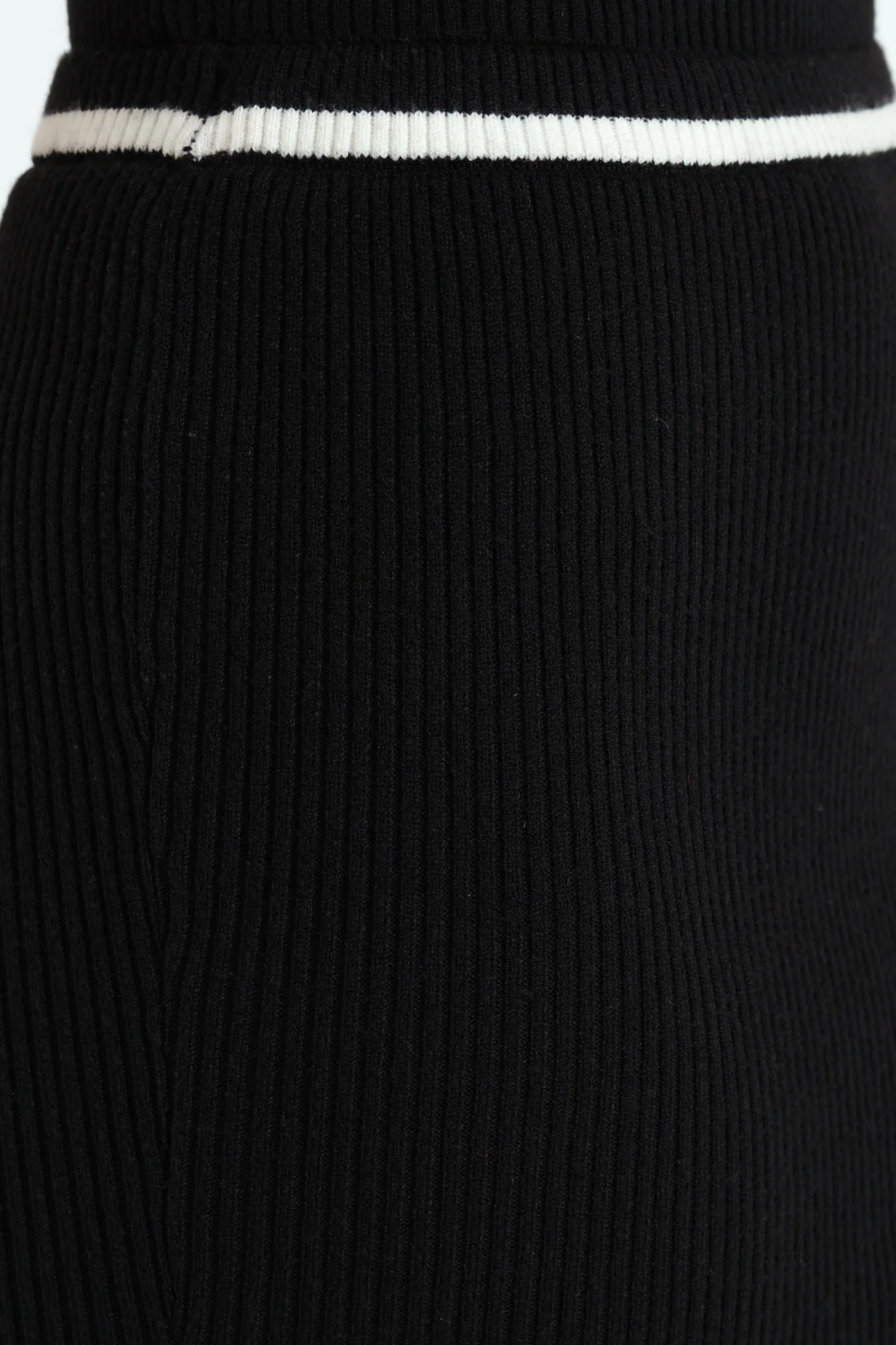 Midi Knitwear Skirt - Black/White - Image 5
