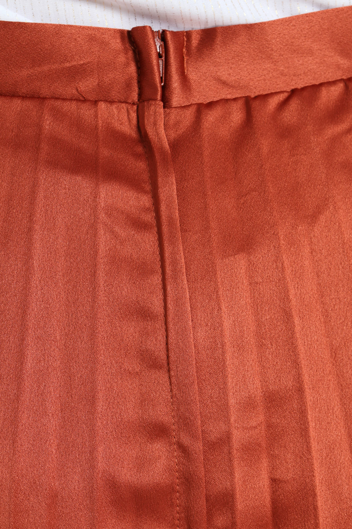 Midi Pleated Skirt - Rust - Image 4
