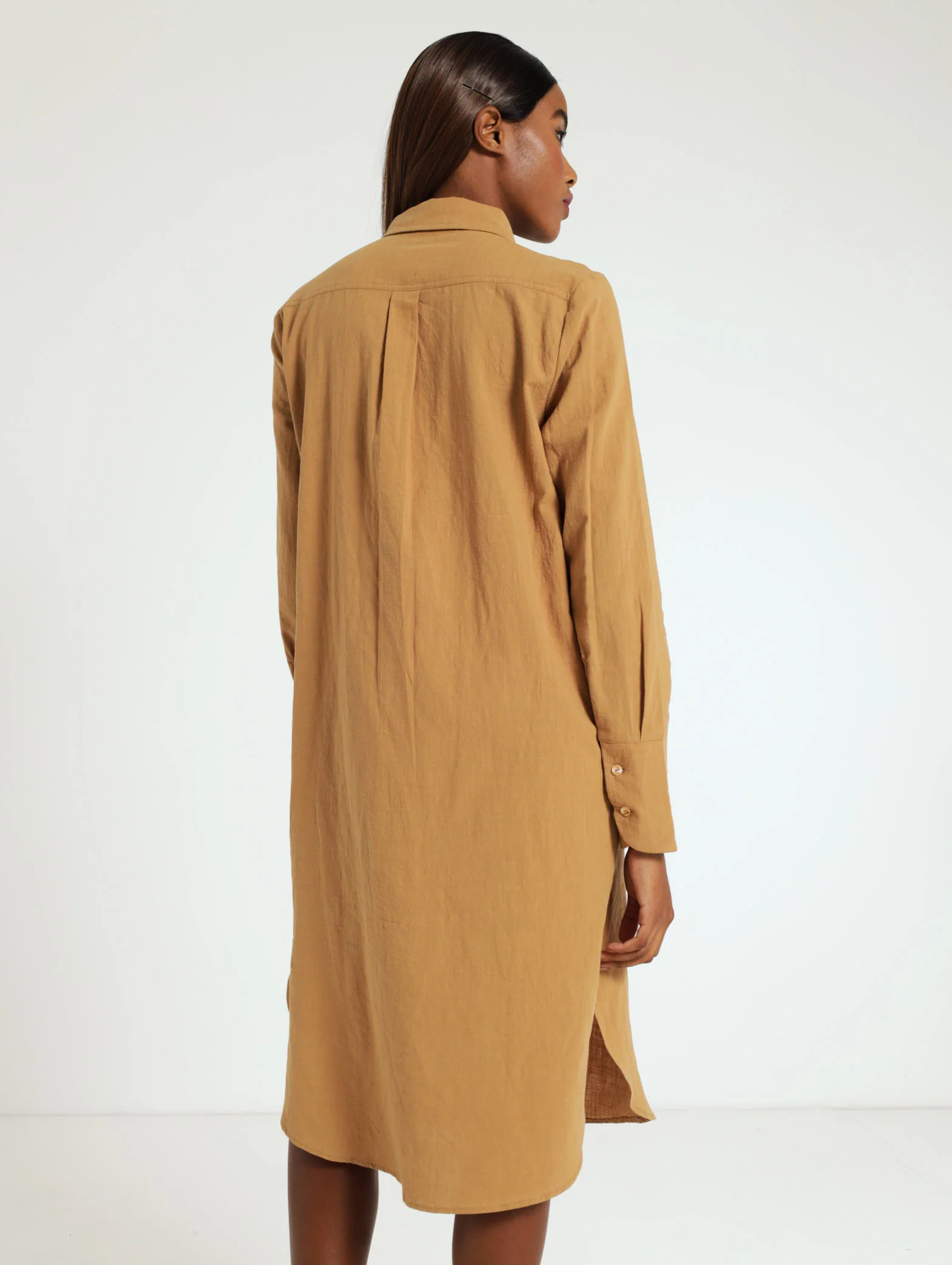 Midi Woven Shirt Dress - Image 3
