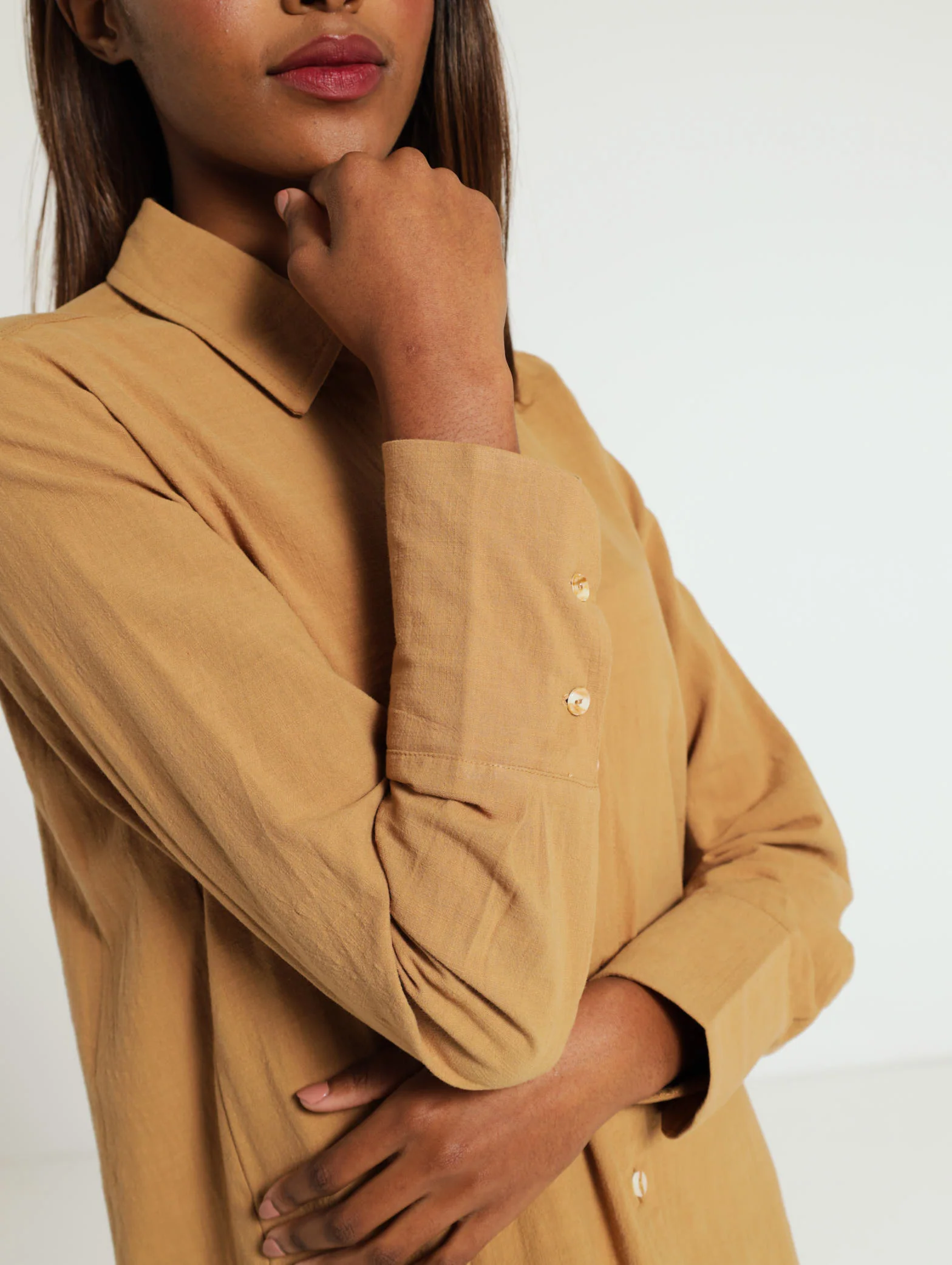 Midi Woven Shirt Dress - Image 4