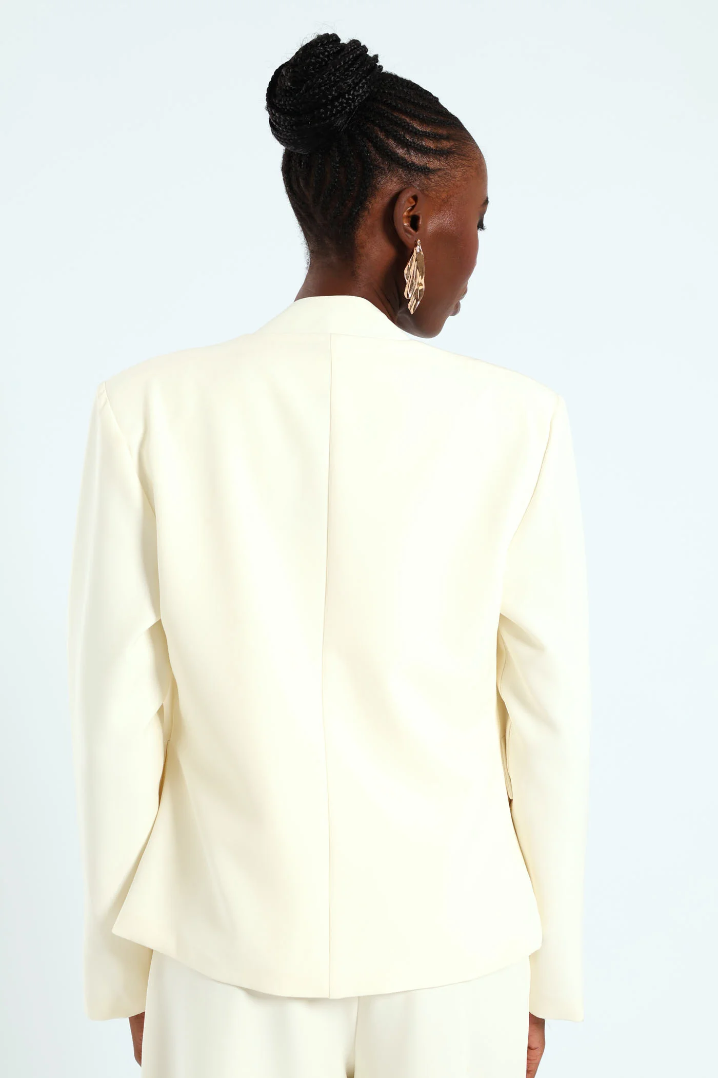 Military Fancy Button Blazer - White - Image 6