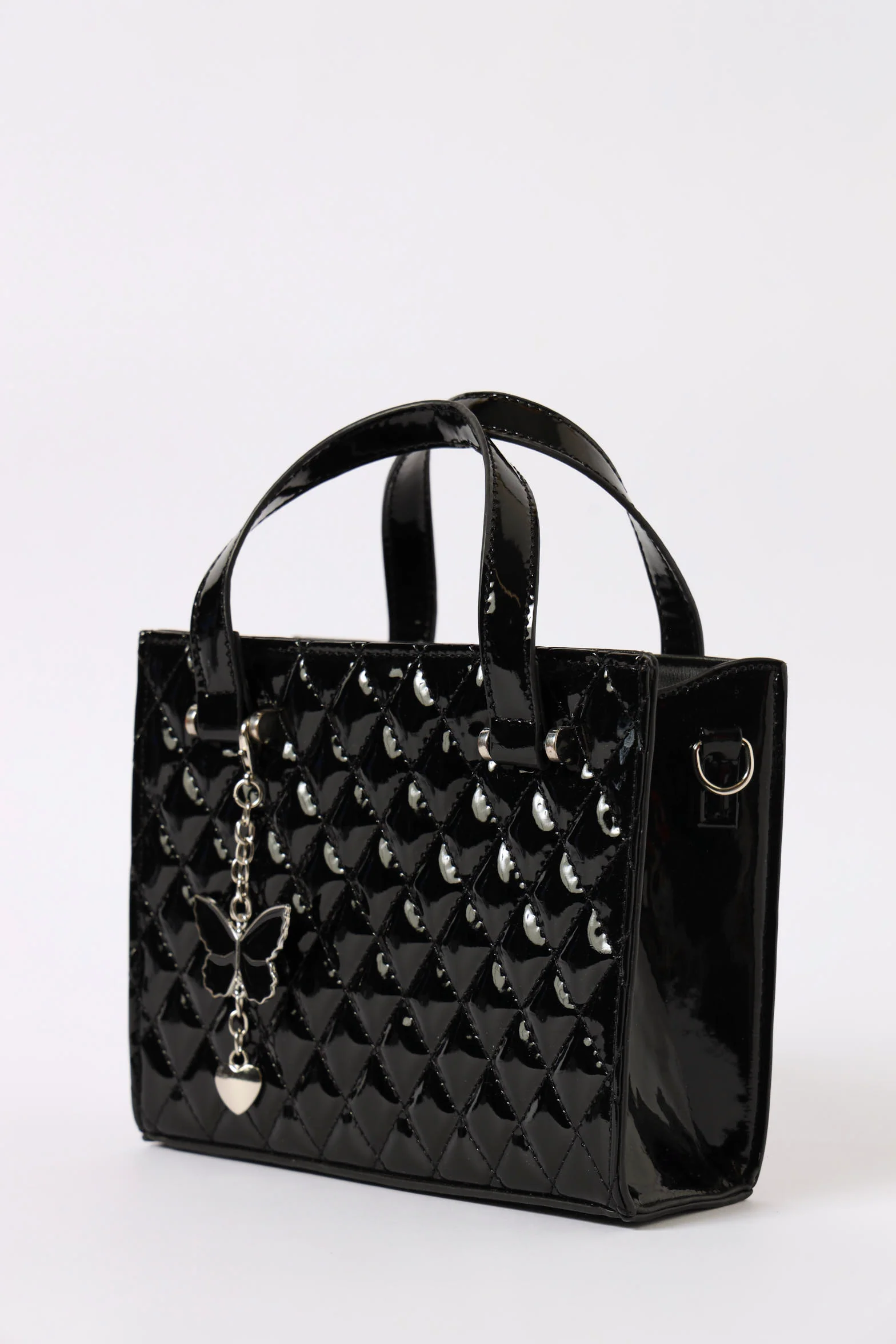 Mini Butterfly Charm Tote Bag - Black - Image 3