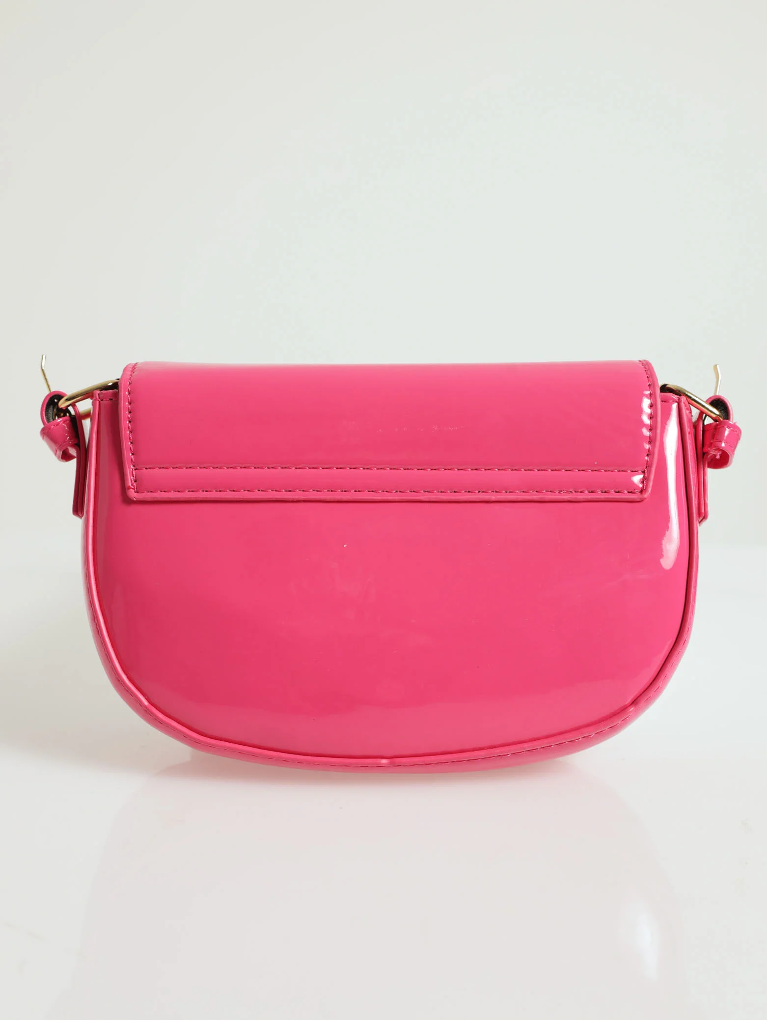 Mini Half Moon Metal Monogram Bag - Pink - Image 3