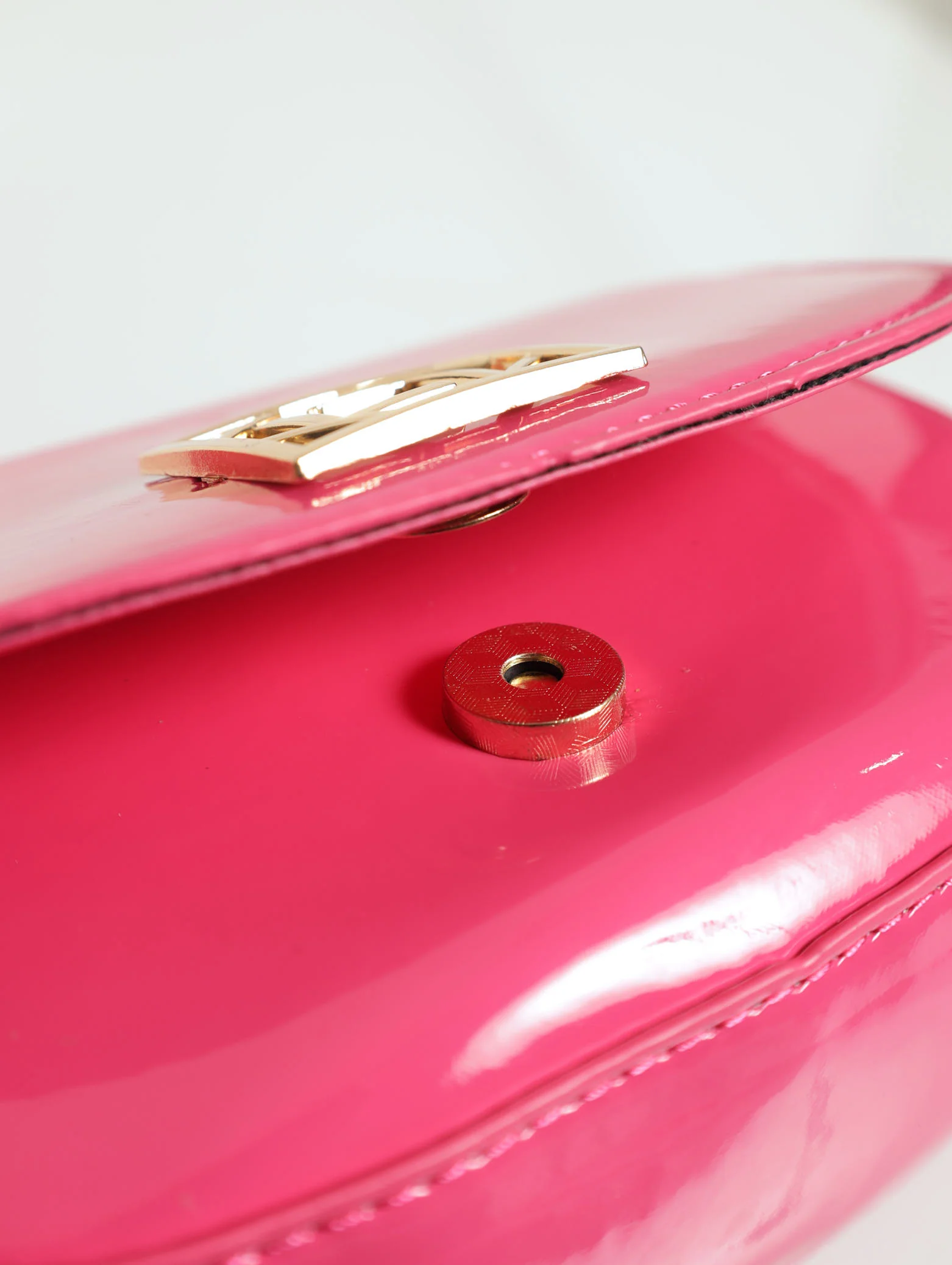 Mini Half Moon Metal Monogram Bag - Pink - Image 4