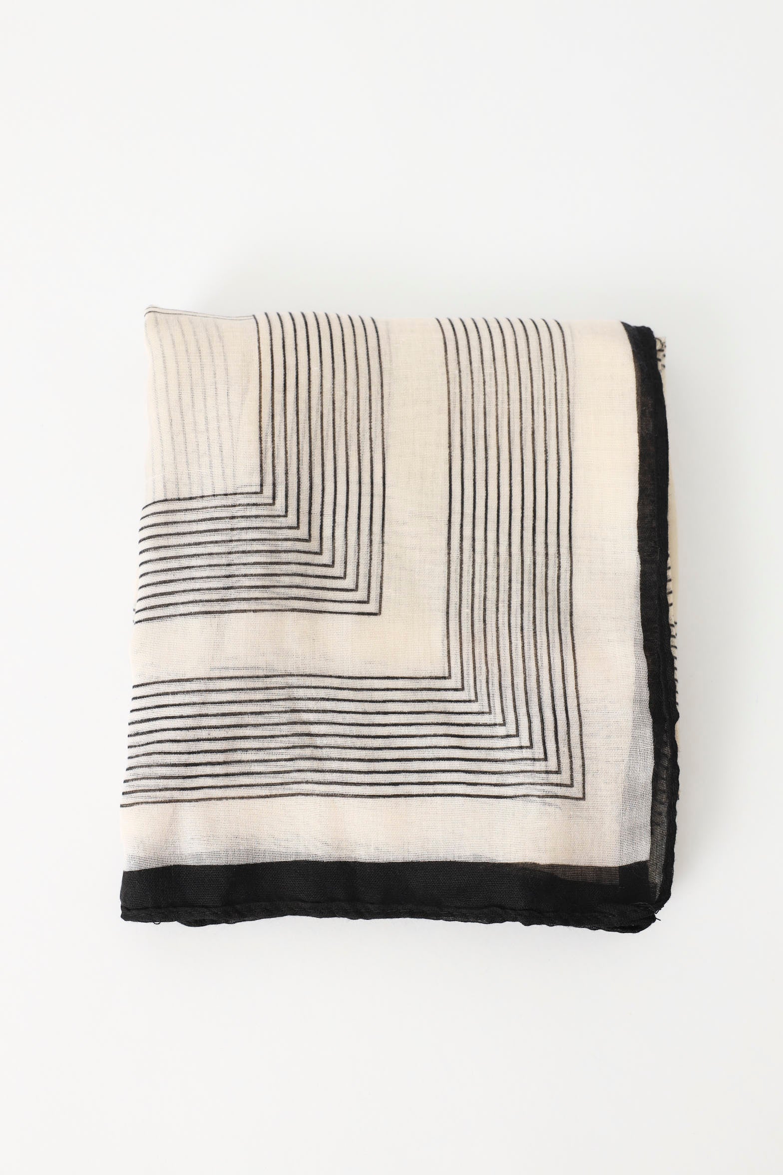 Minimal Monogram Print Sheer Scarf - Multi - Image 4
