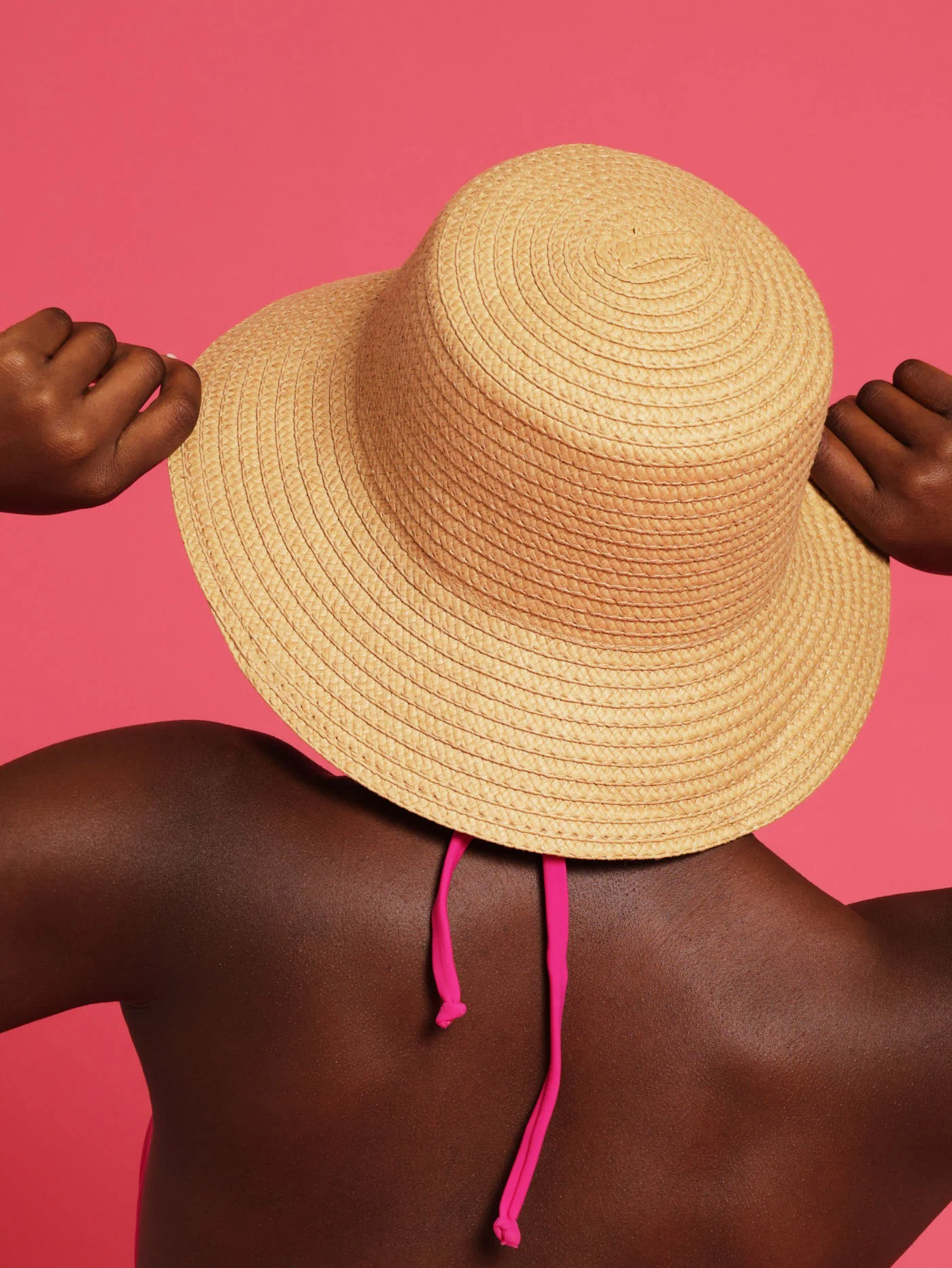 Minimal Straw Bucket Hat - Neutral - Image 3