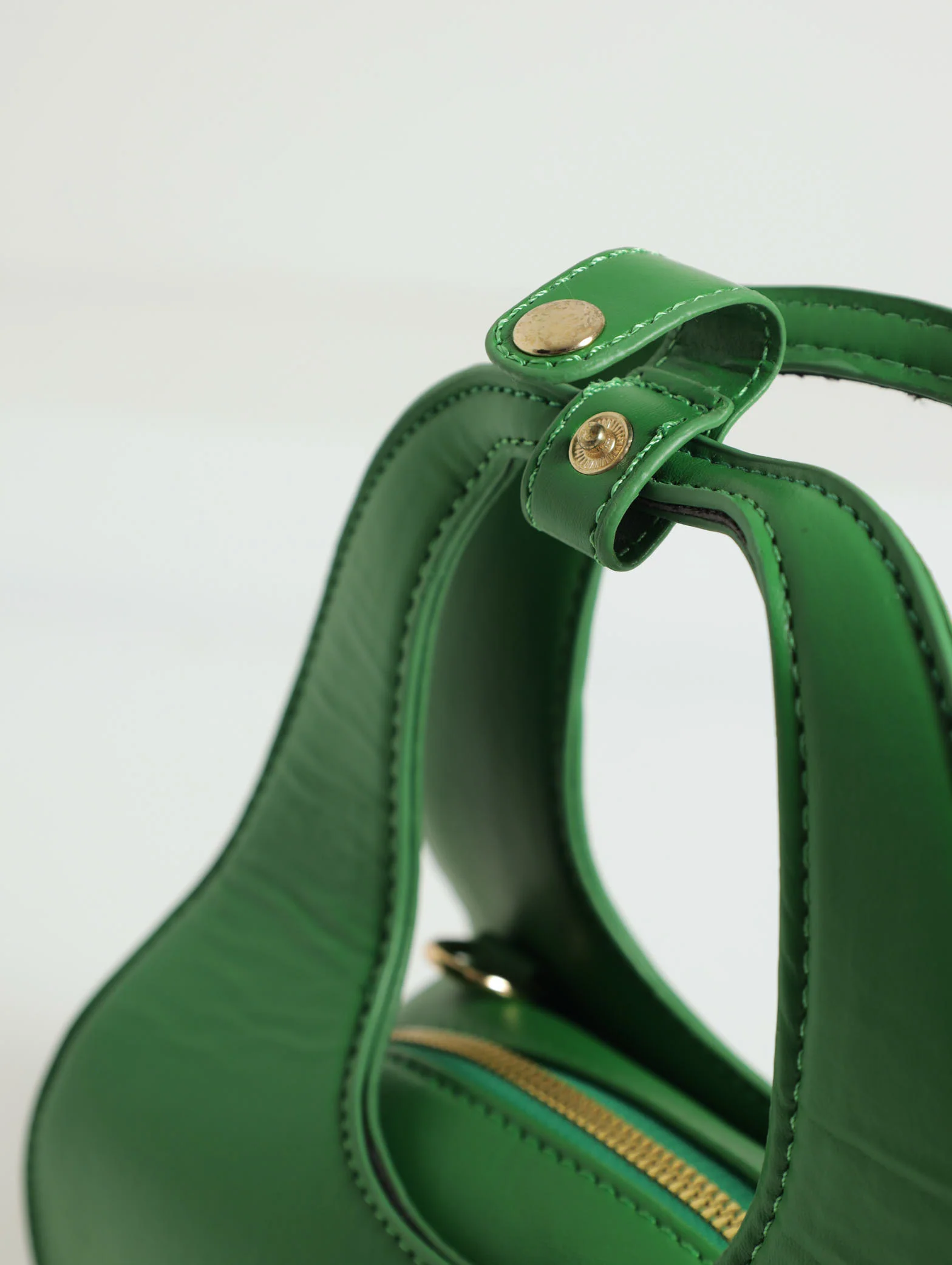 Minimal Structured Handle Tote Bag - Green - Image 3