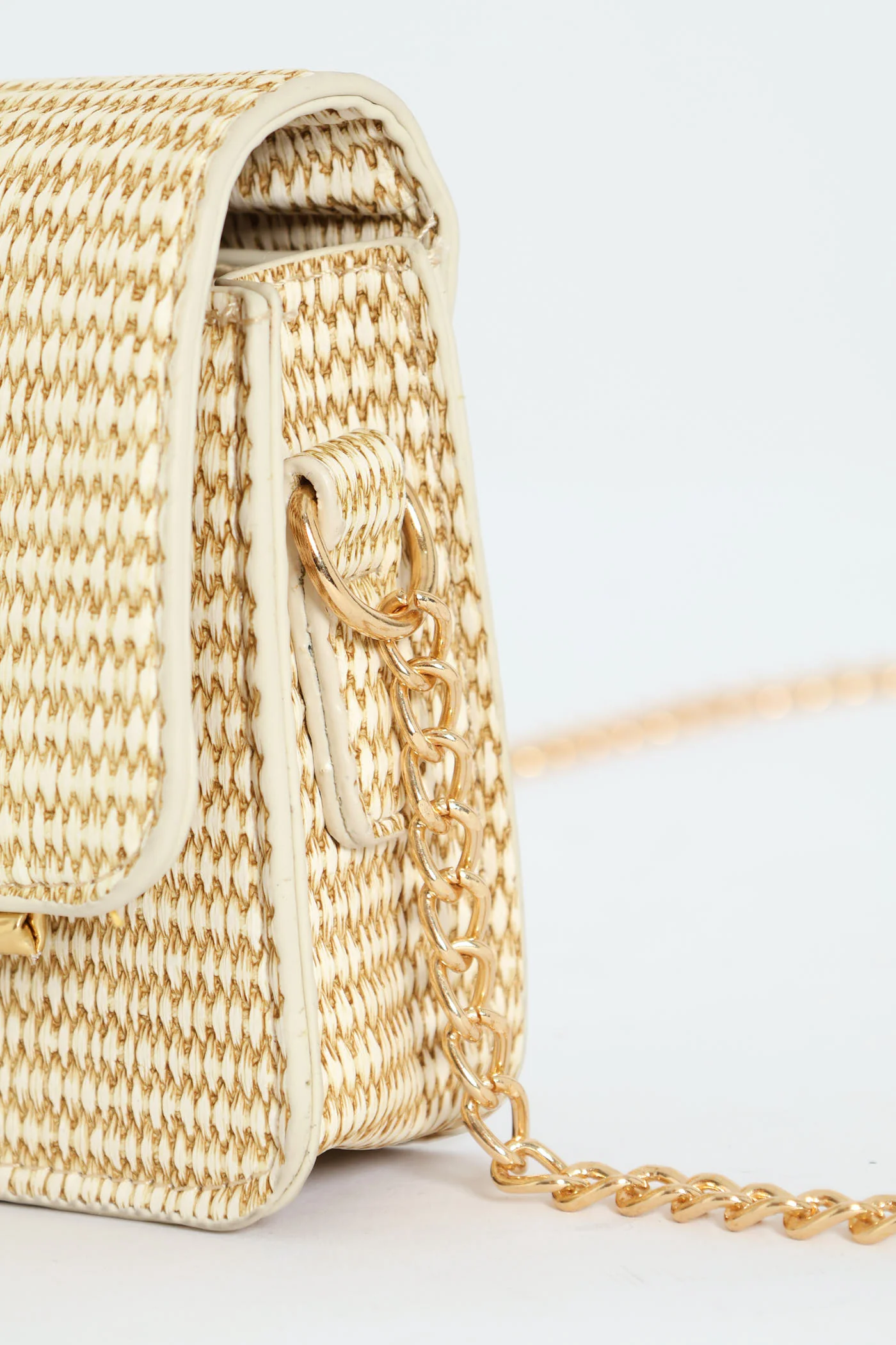 Minimal Textured Satchel Bag - Natural - Image 2
