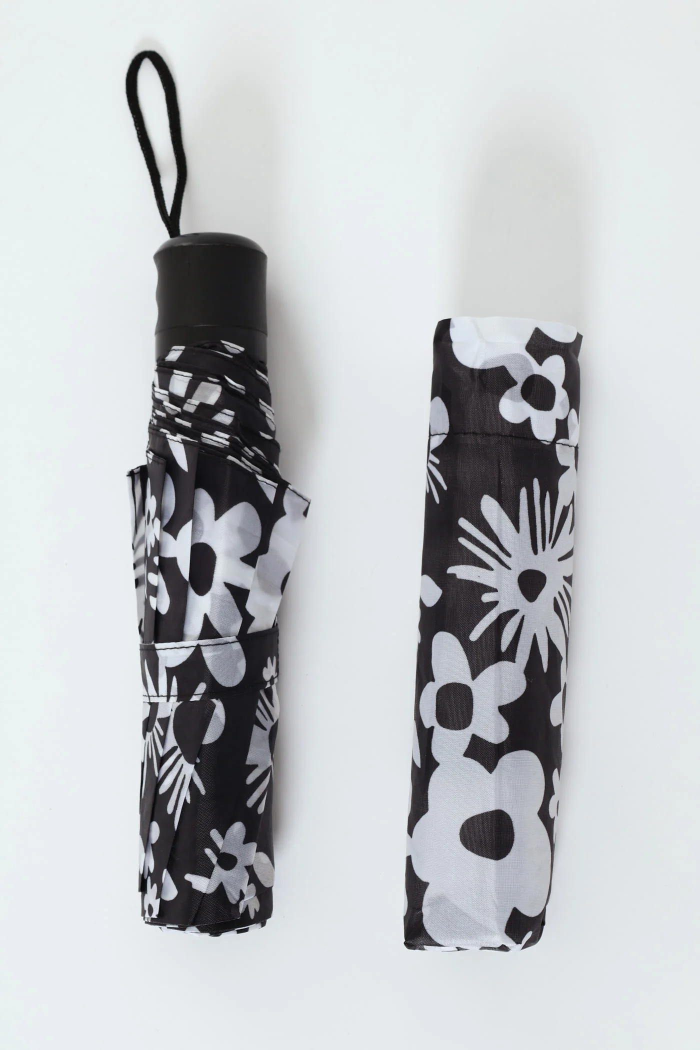 Monochrome Floral Umbrella - Black/White - Image 3