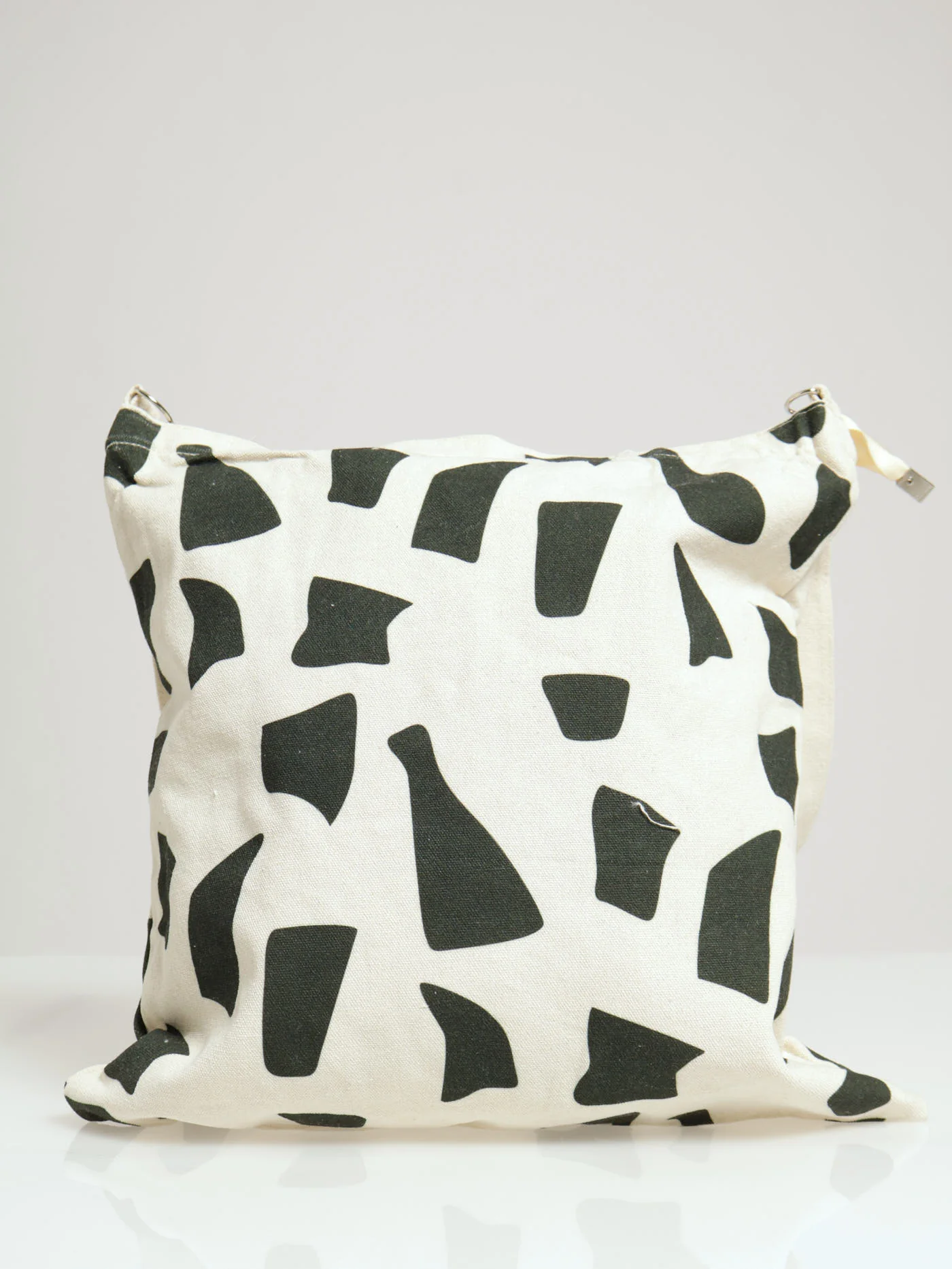 Monochrome Geo Canvas Shopper Bag - Cream - Image 3
