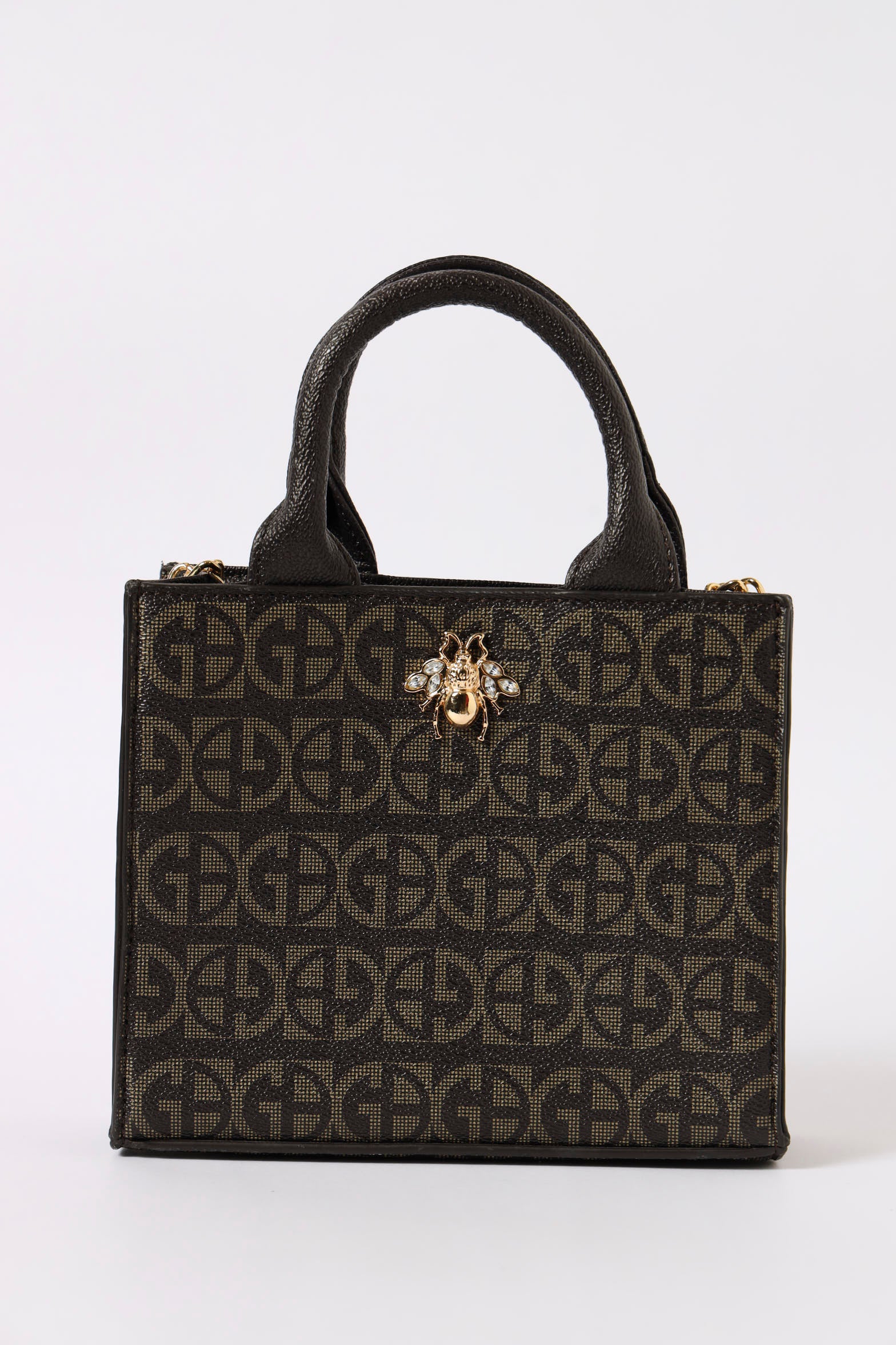 Monogram Bee Logo Tote Bag - Brown
