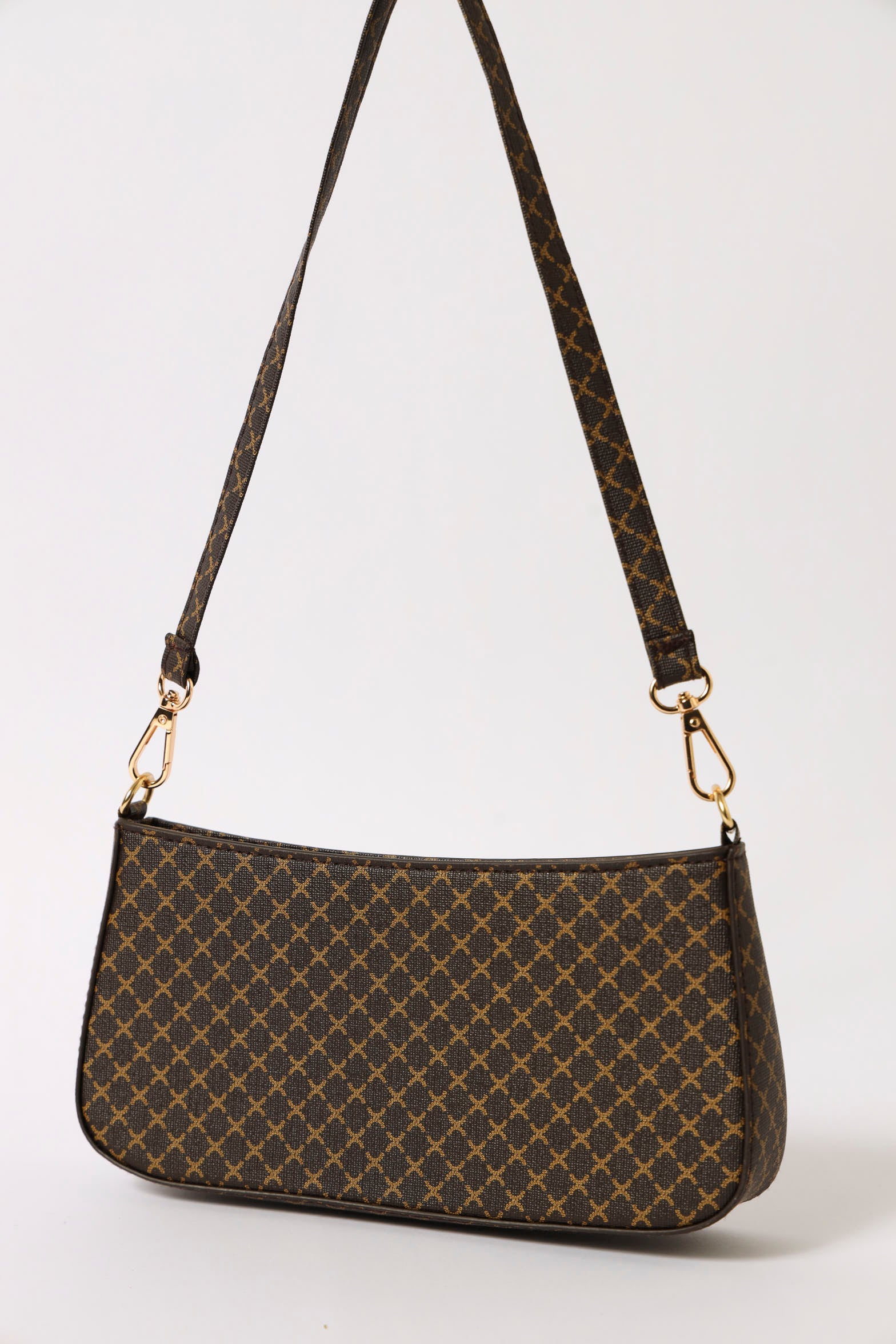Monogram Charm Chain Shoulder Bag - Brown - Image 3