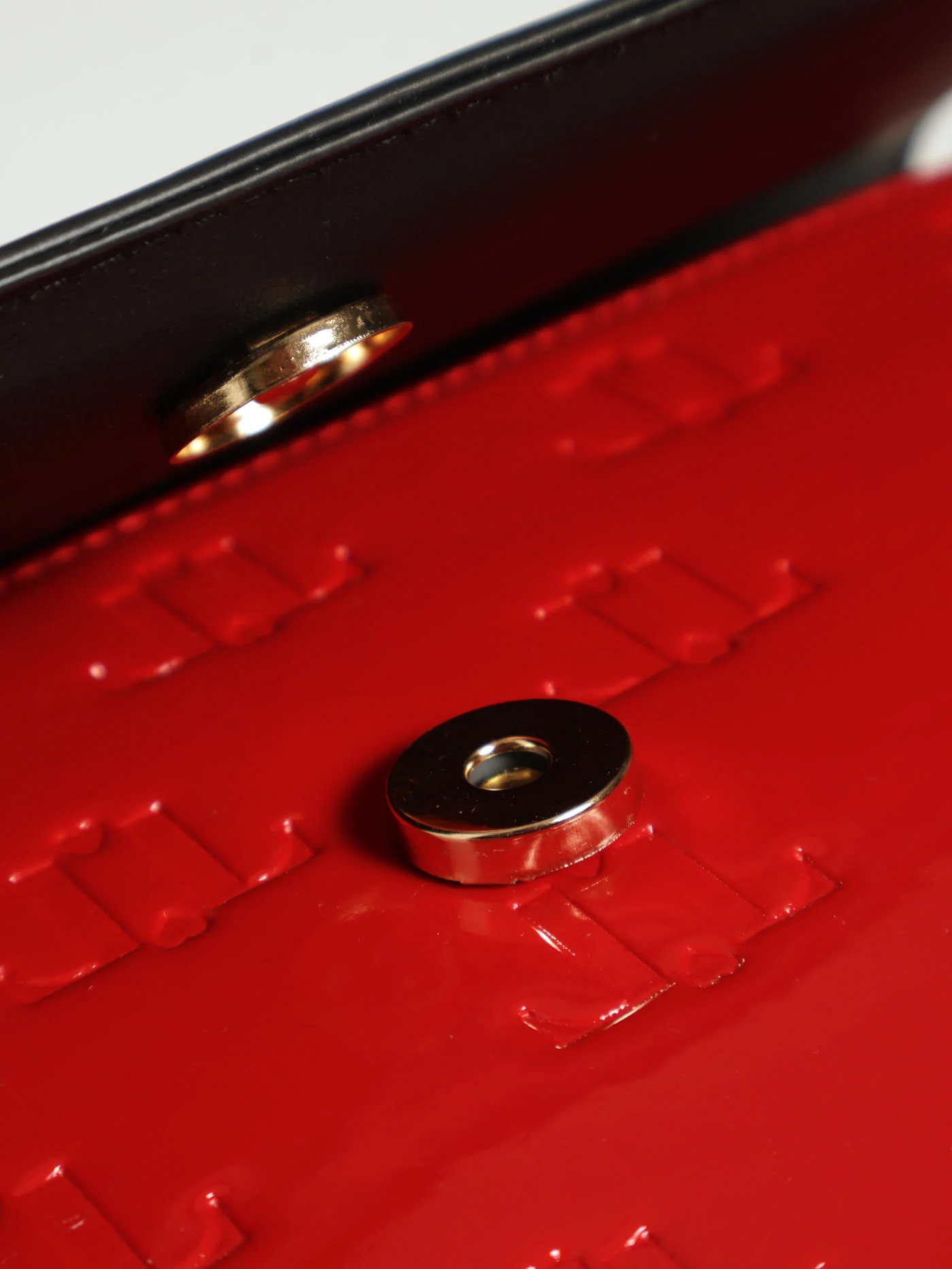 Monogram Embossed Tassel Trim Baguette Bag - Red - Image 9