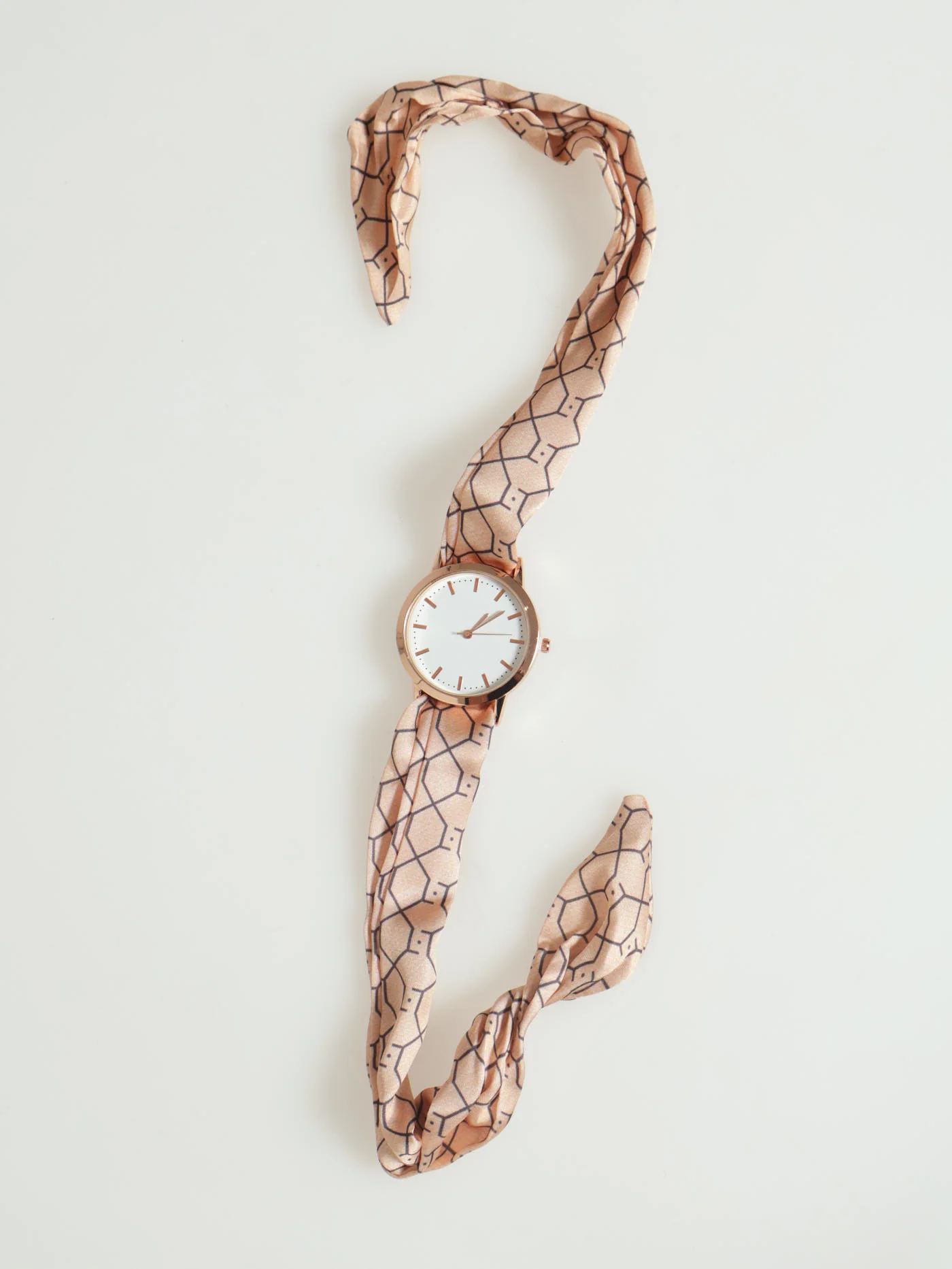 Monogram Fabric Tie Watch - Rose Gold