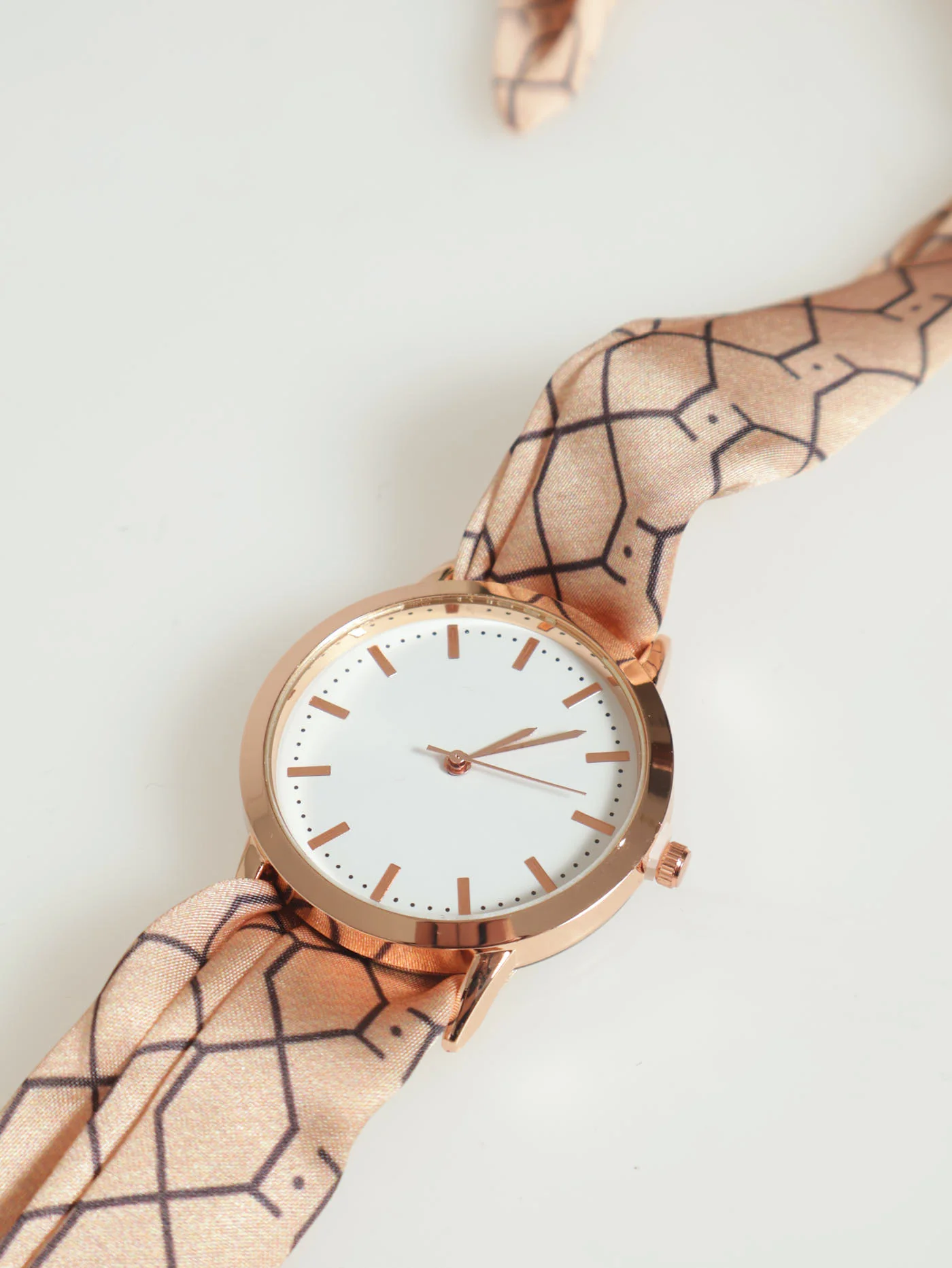 Monogram Fabric Tie Watch - Rose Gold - Image 3