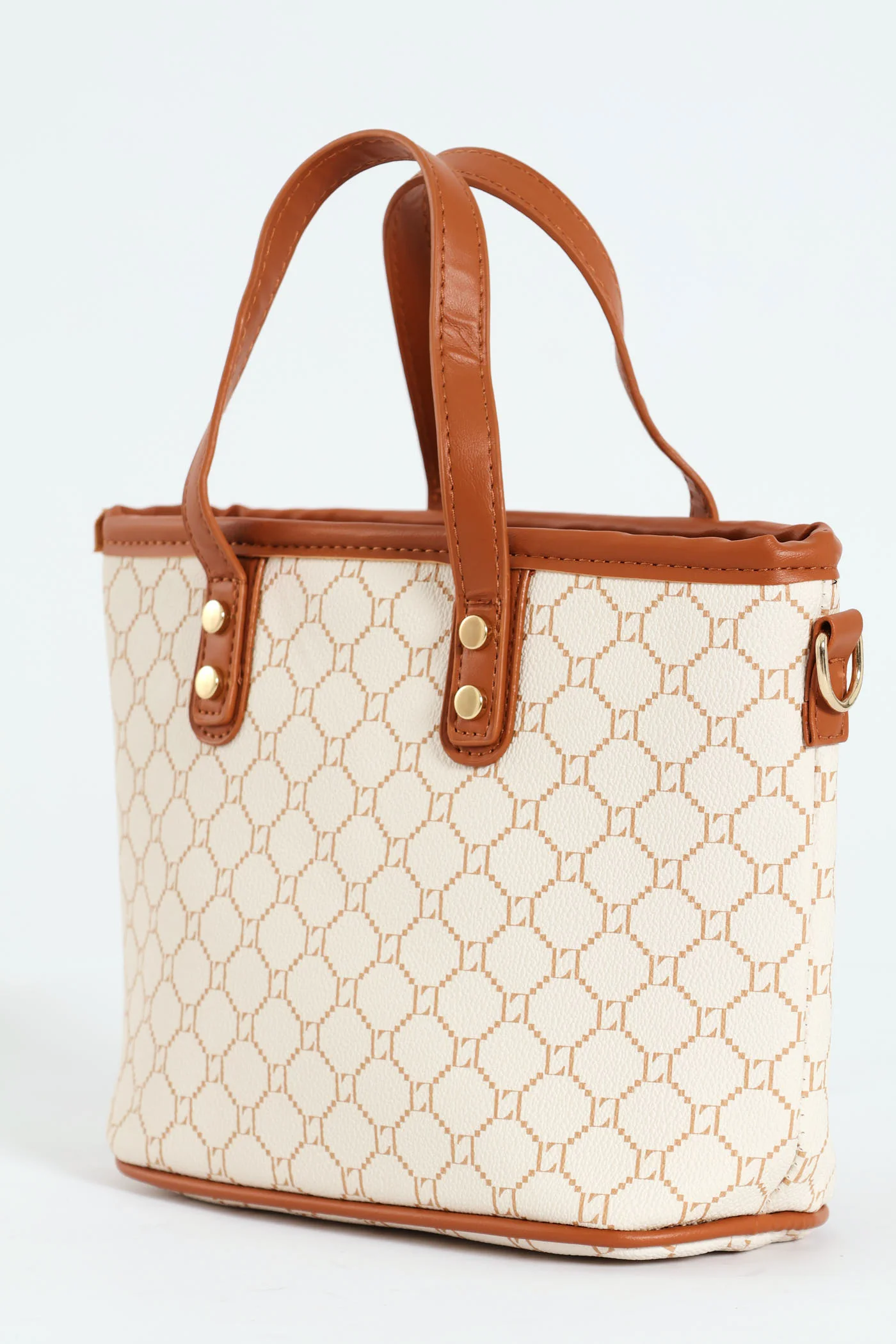 Monogram Minimal Tote Bag - Neutral - Image 3