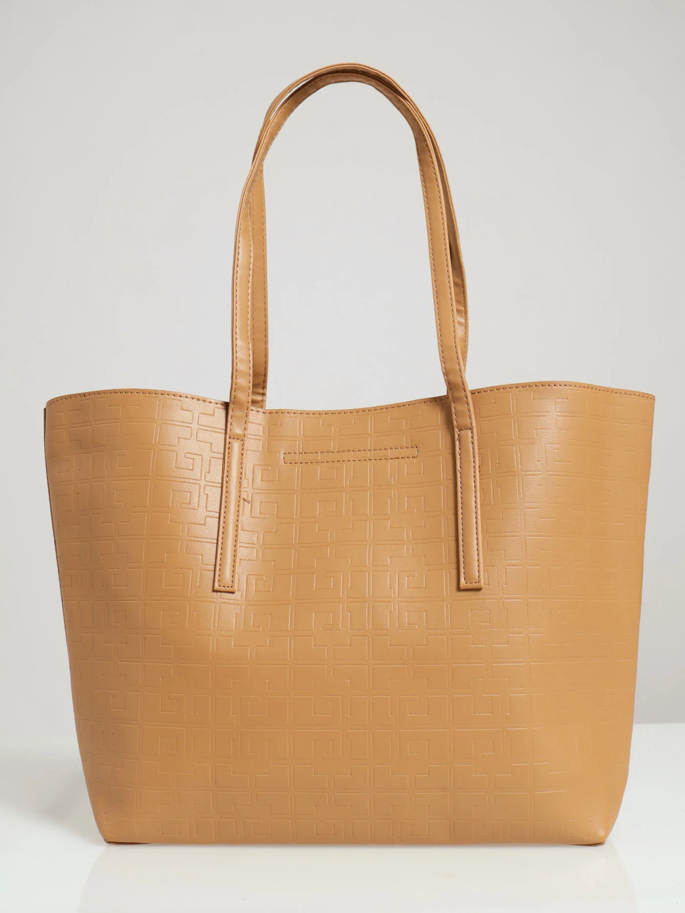 Monogram Oversized Shopper Bag - Tan - Image 2