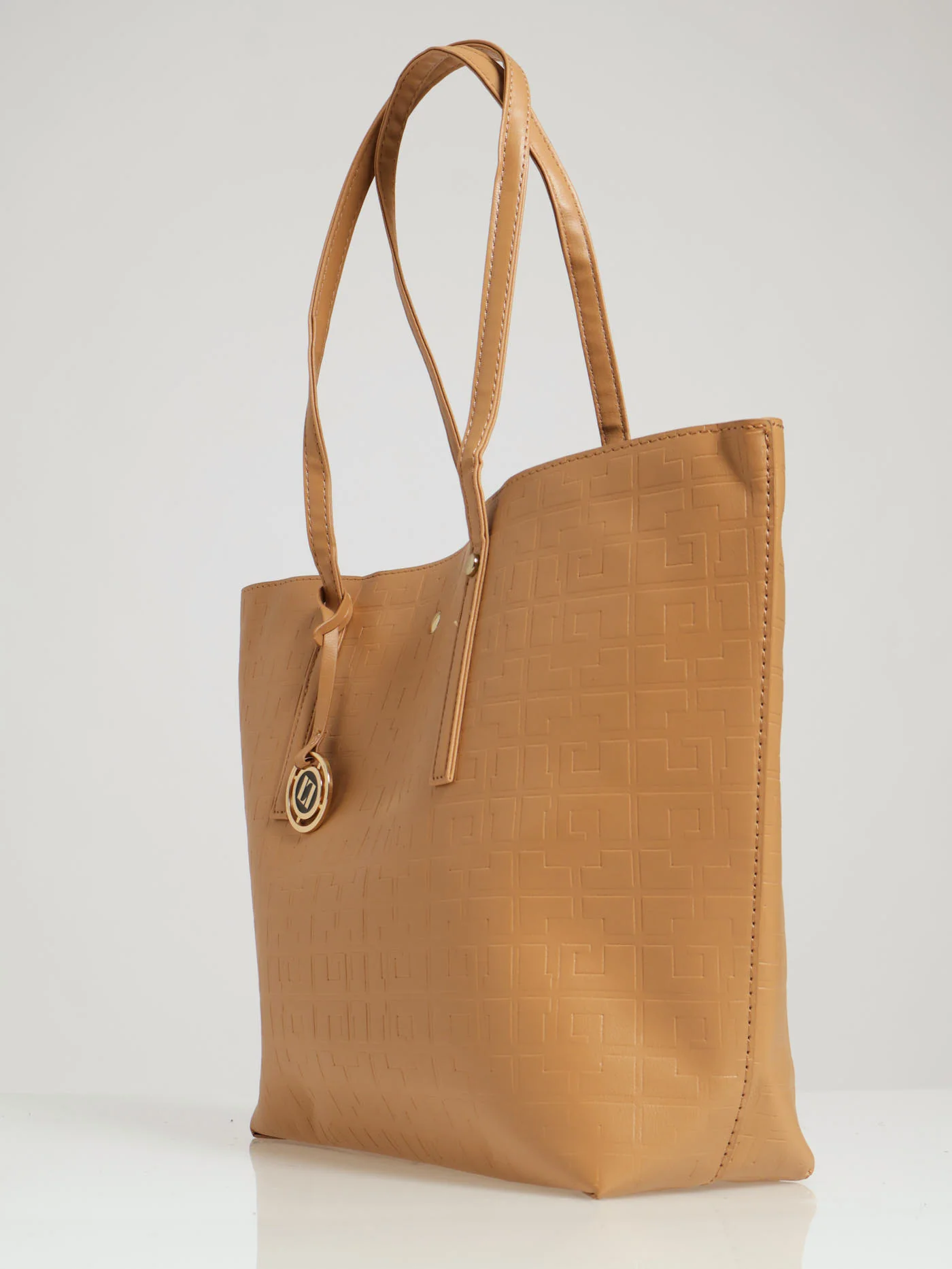 Monogram Oversized Shopper Bag - Tan - Image 3