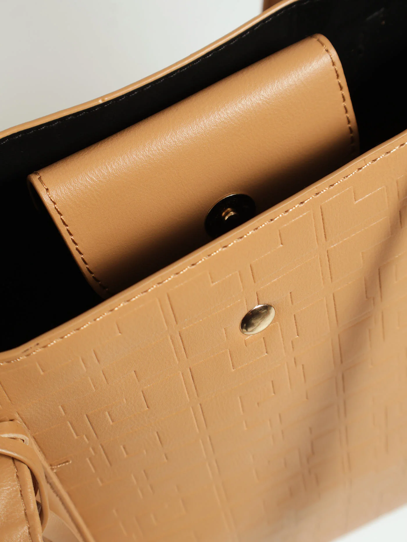 Monogram Oversized Shopper Bag - Tan - Image 5