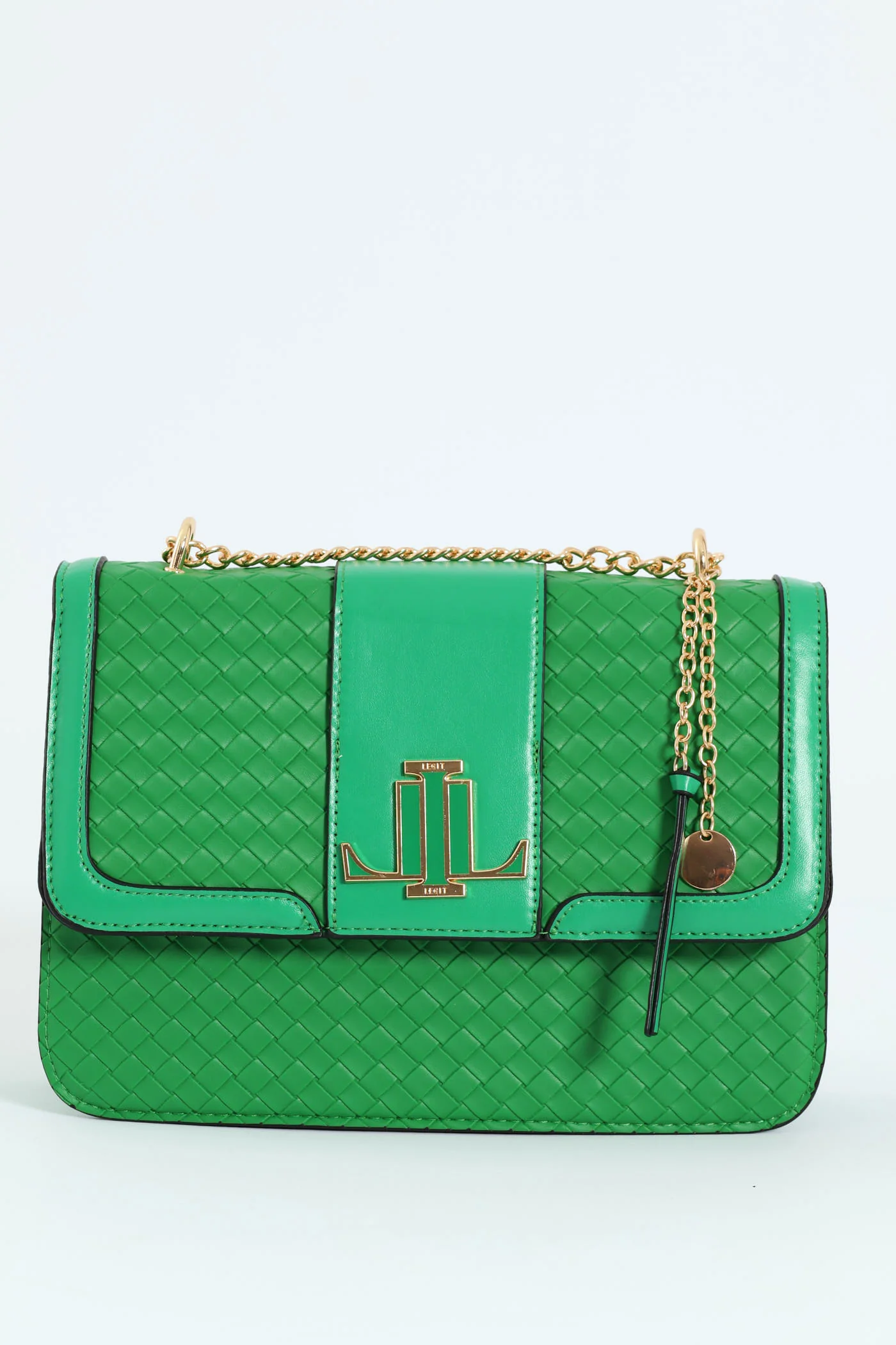 Monogram Plague Woven Satchel Bag - Green