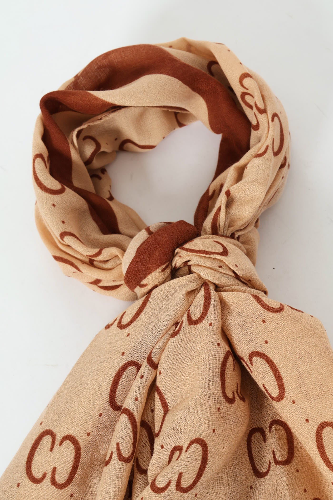 Monogram Printed Scarf - Brown - Image 2