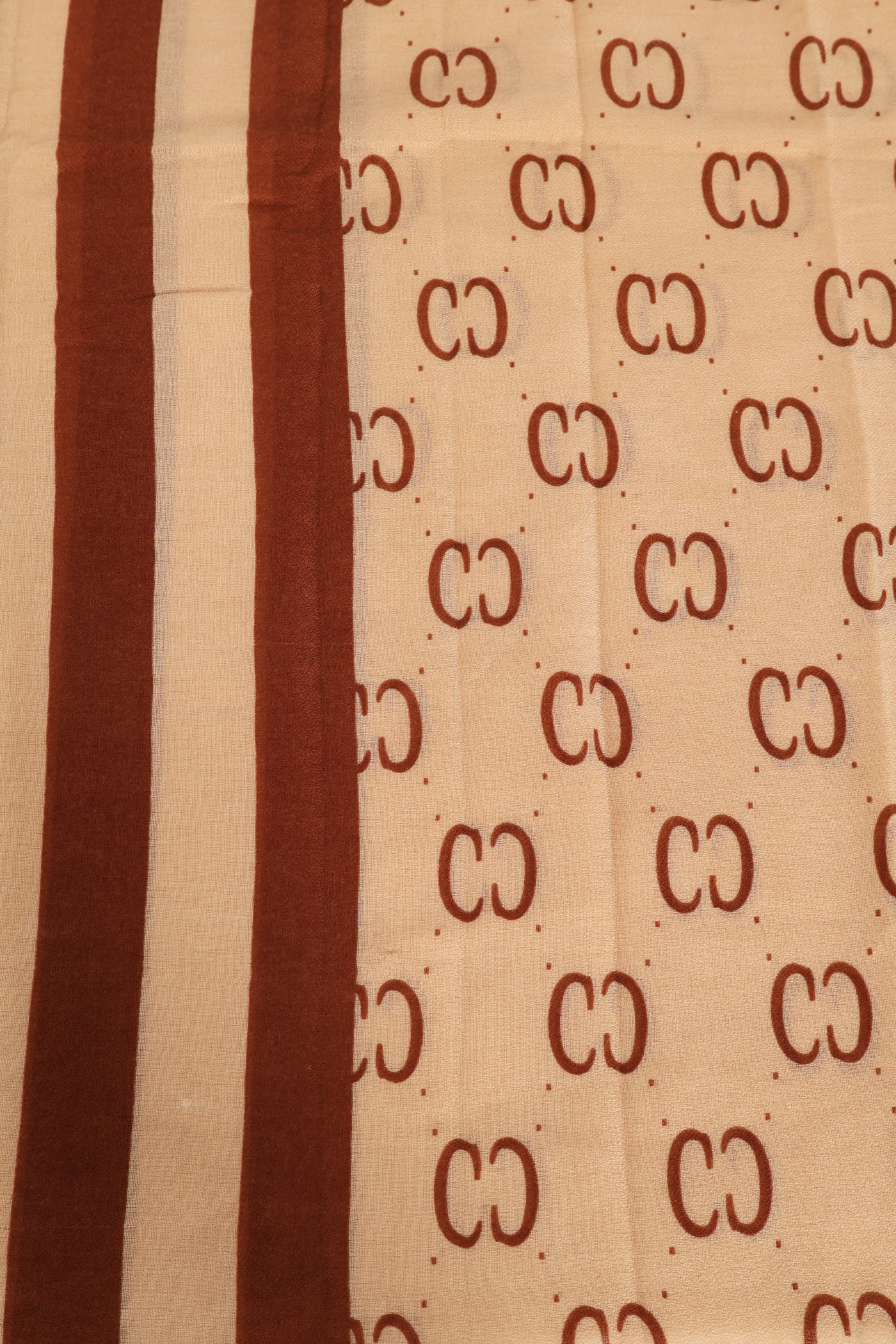 Monogram Printed Scarf - Brown - Image 3