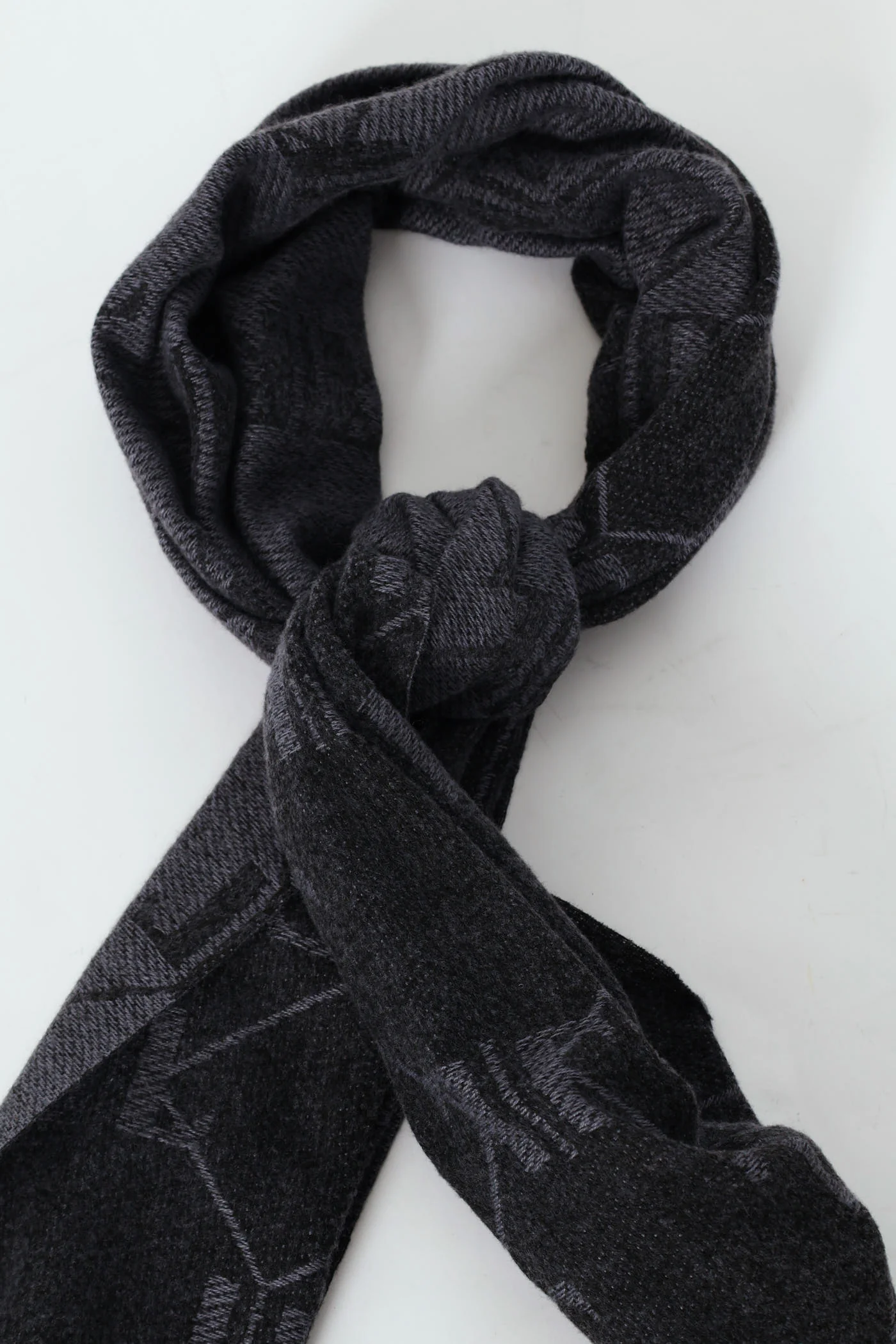 Monogram Printed Winter Scarf - Black