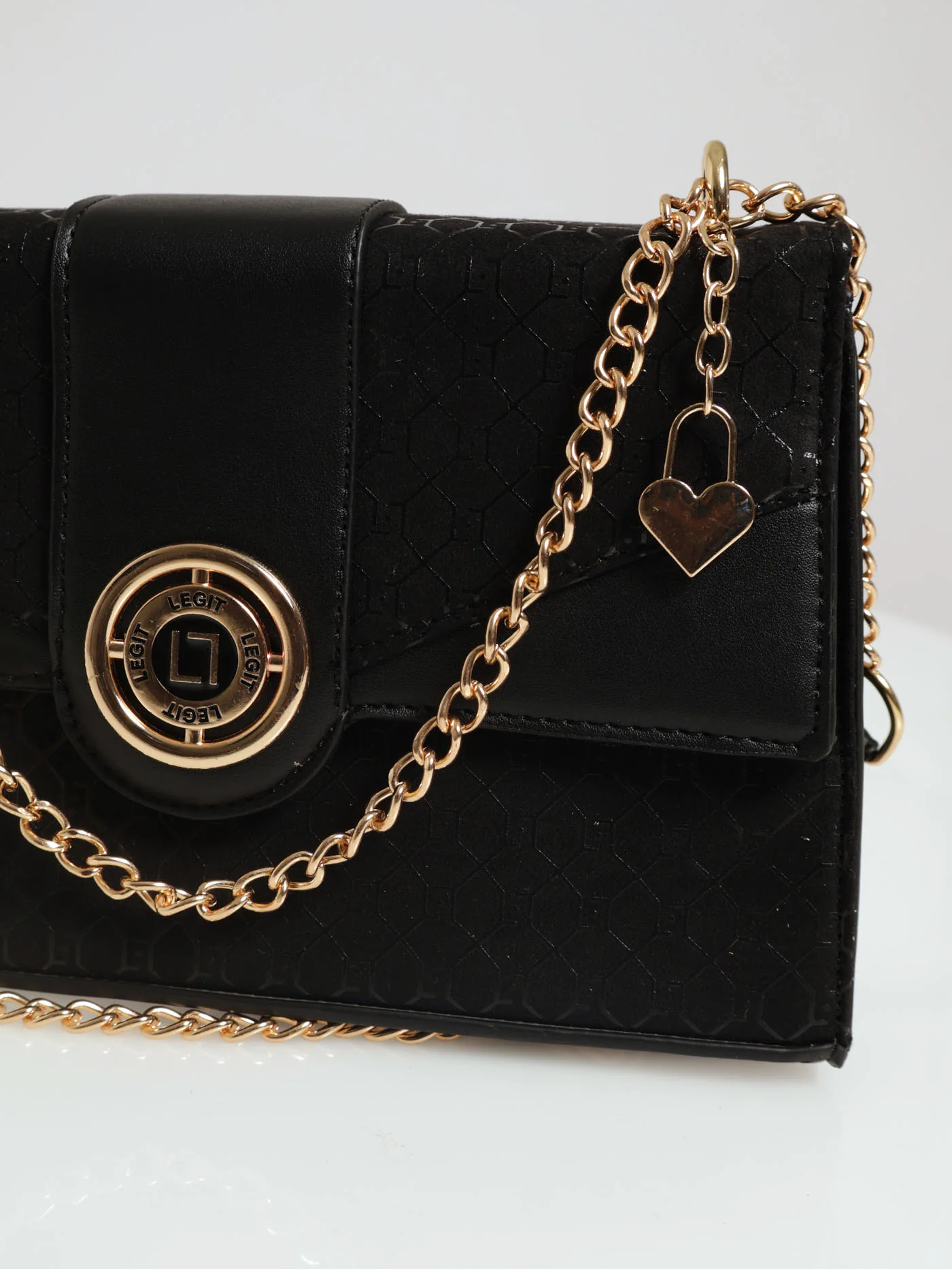 Monogram Round Metal Trim Satchel Bag - Black - Image 4