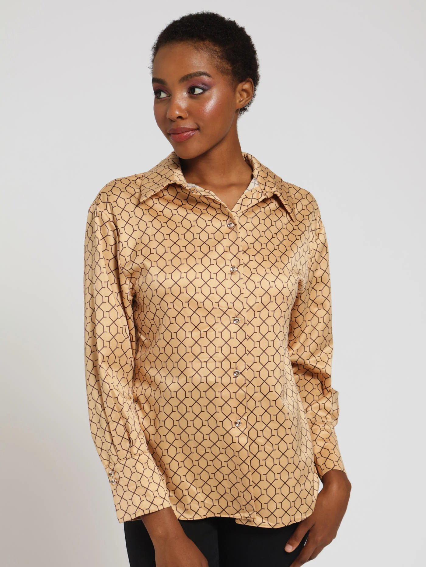 Monogram Satin Shirt