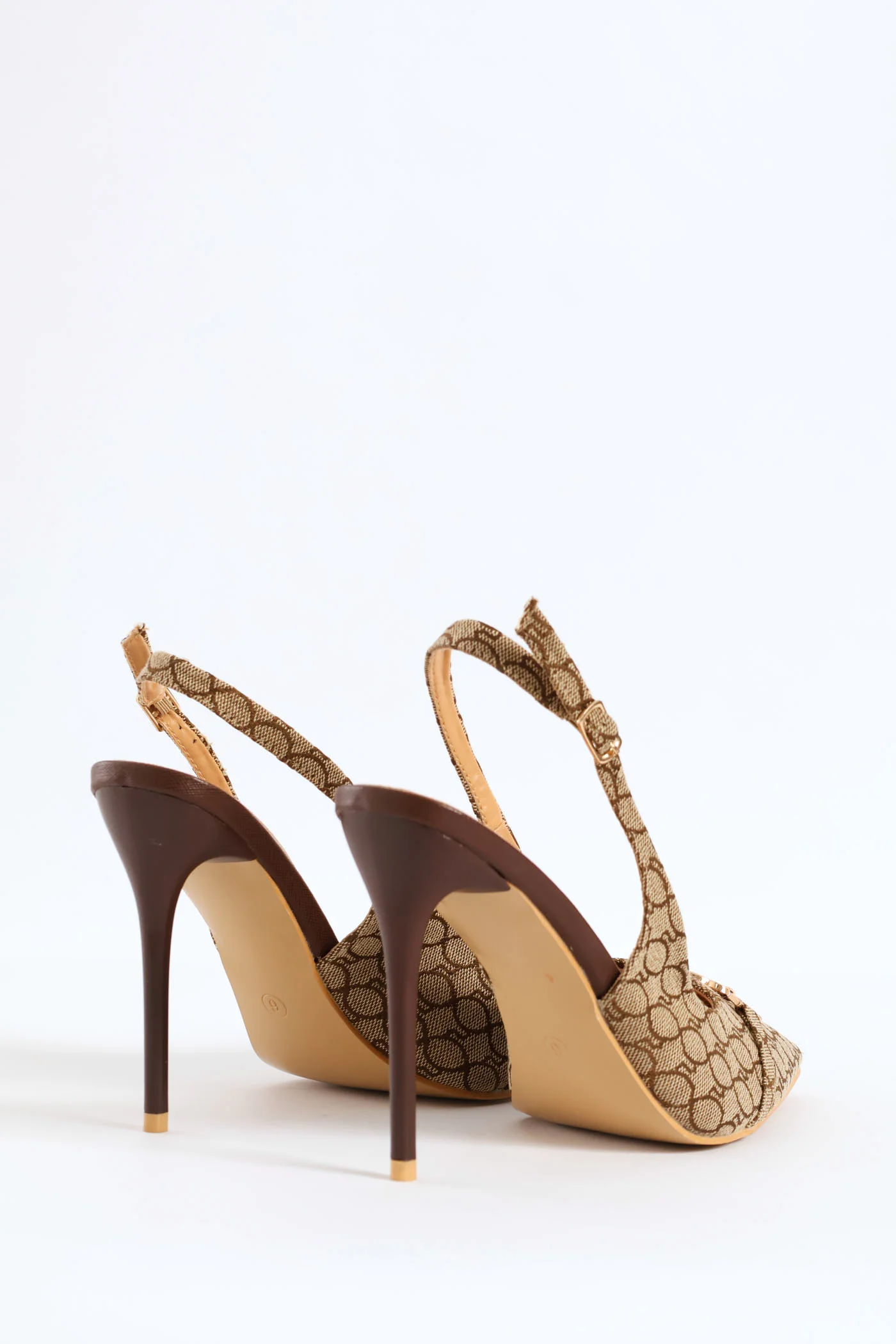 Monogram Slingback Pointy Court Heel - Tan - Image 3