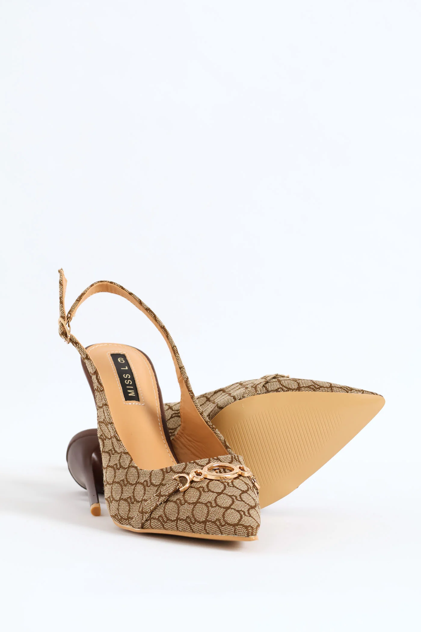 Monogram Slingback Pointy Court Heel - Tan - Image 6