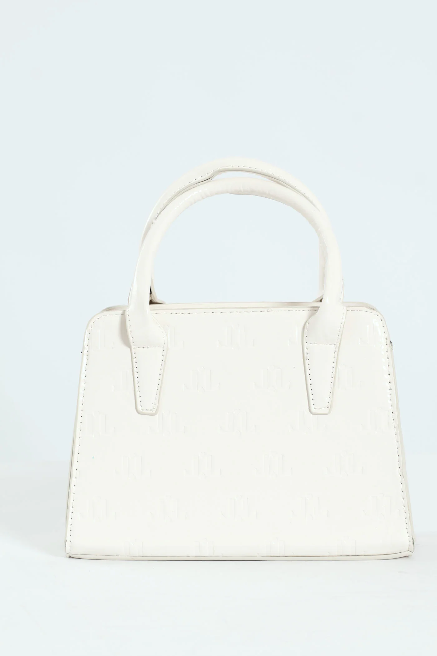 Monogram Two Tone Strap Tote Bag - White
