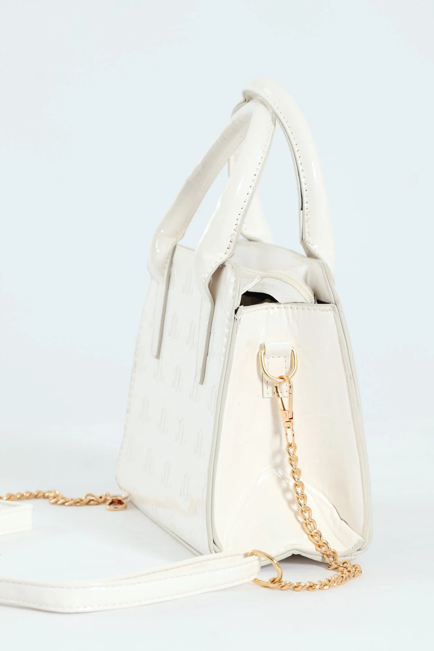 Monogram Two Tone Strap Tote Bag - White - Image 2