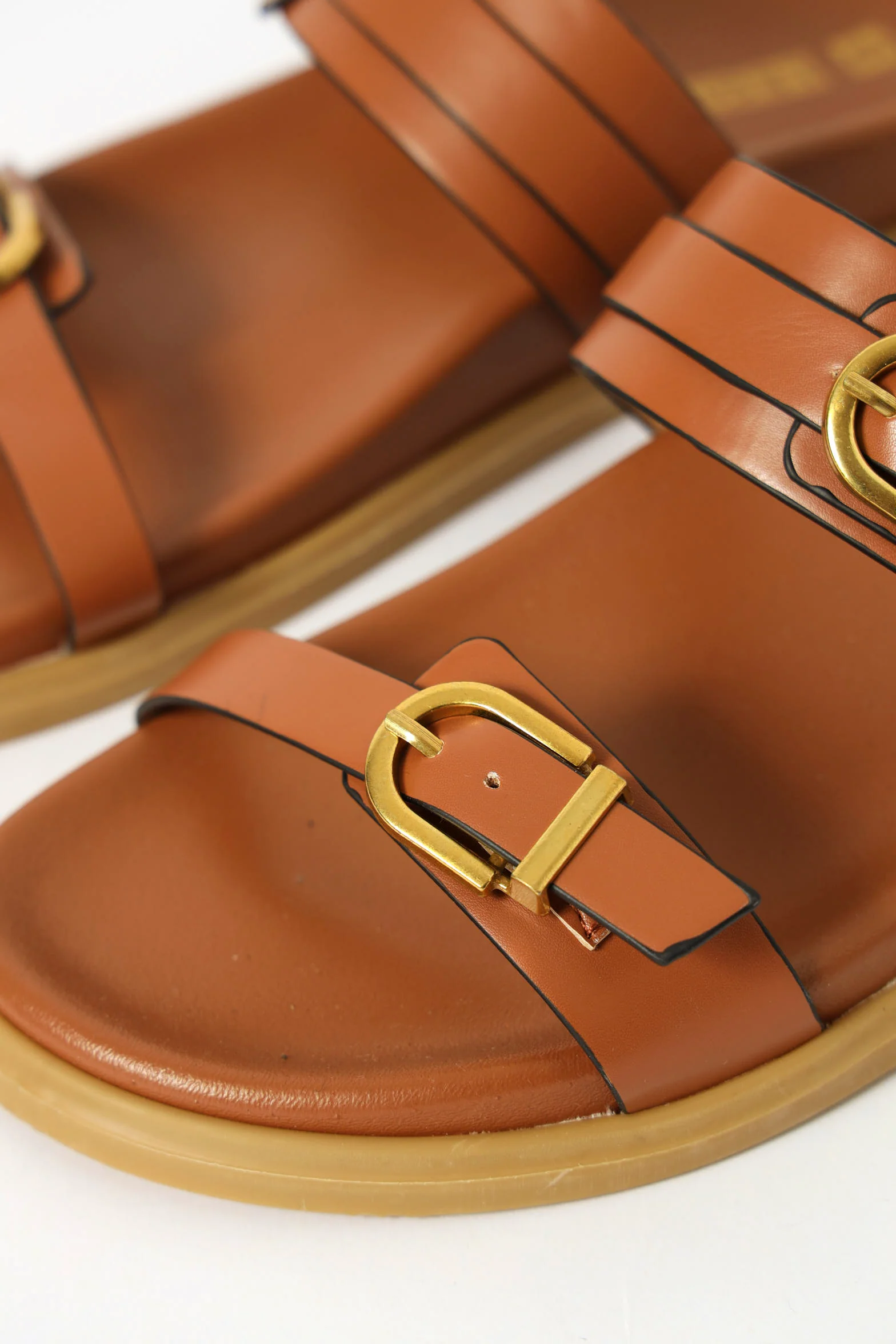 Moulded Flatform Sandal - Tan - Image 2
