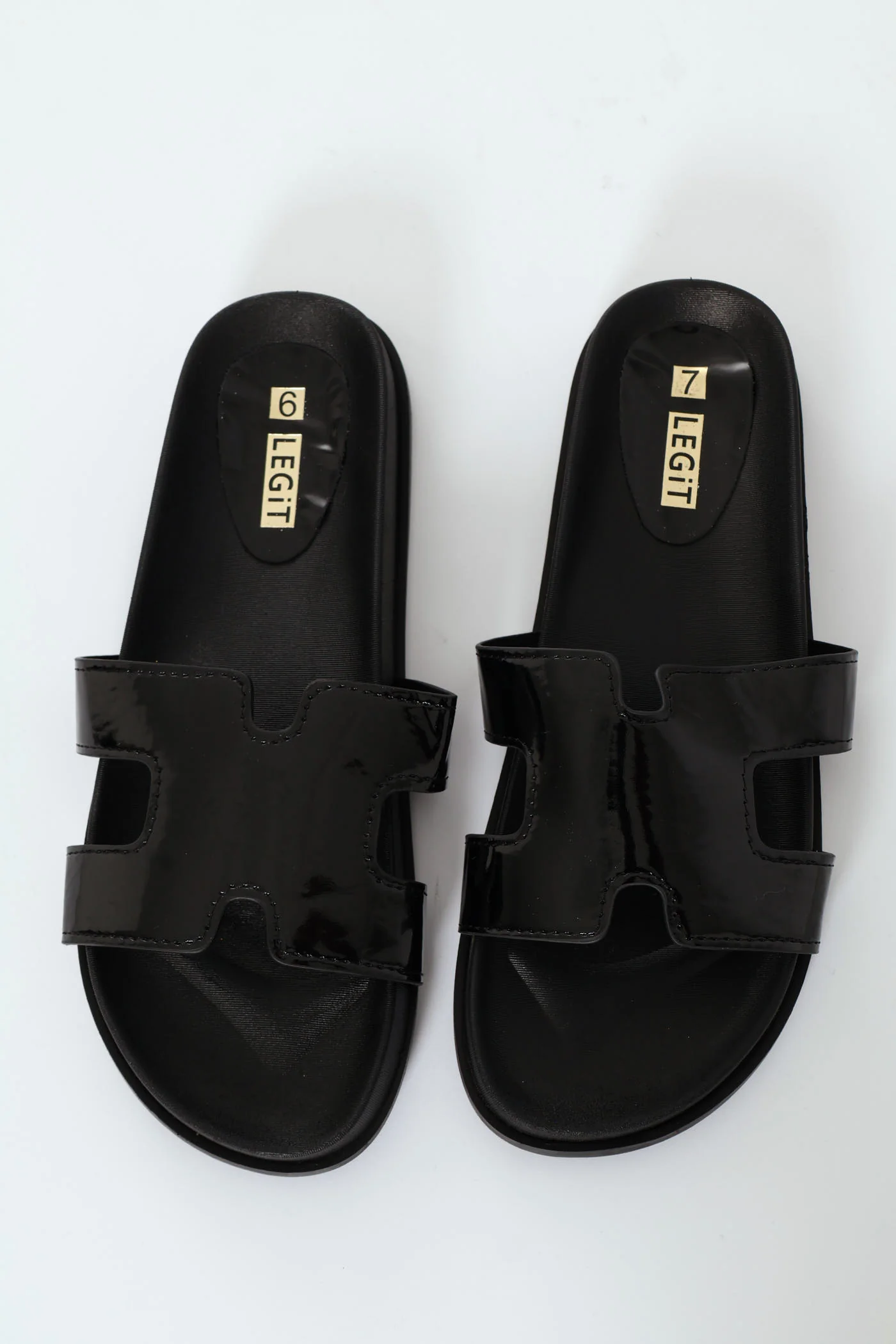 Moulded H-Strap Mule Sandal - Black - Image 3