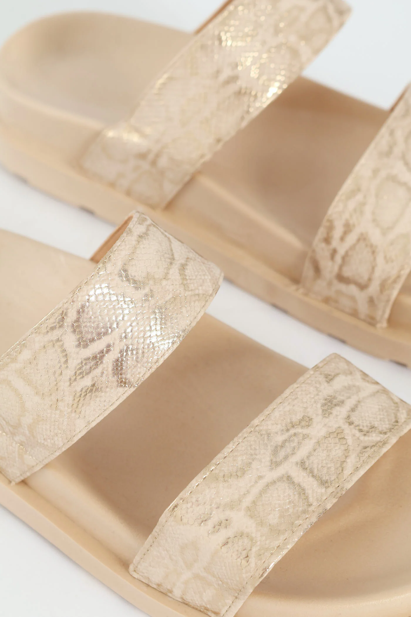 Moulded Woven One Strap Mule Sandal - Off White - Image 3