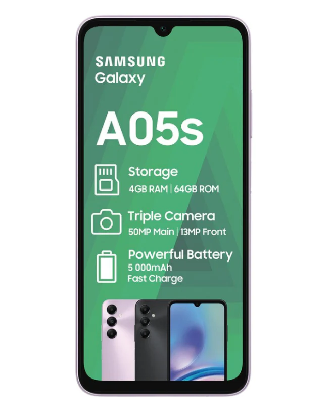Galaxy A05S 64GB Dual Sim Violet Cellphone MTN