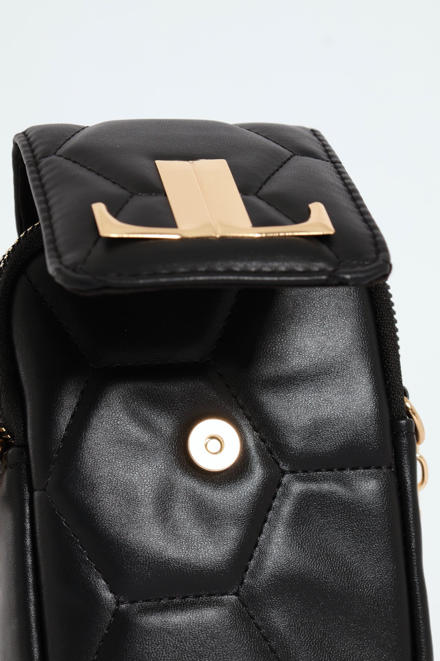 Multi Compartment Cellphone Satchel Bag - Black - Image 3