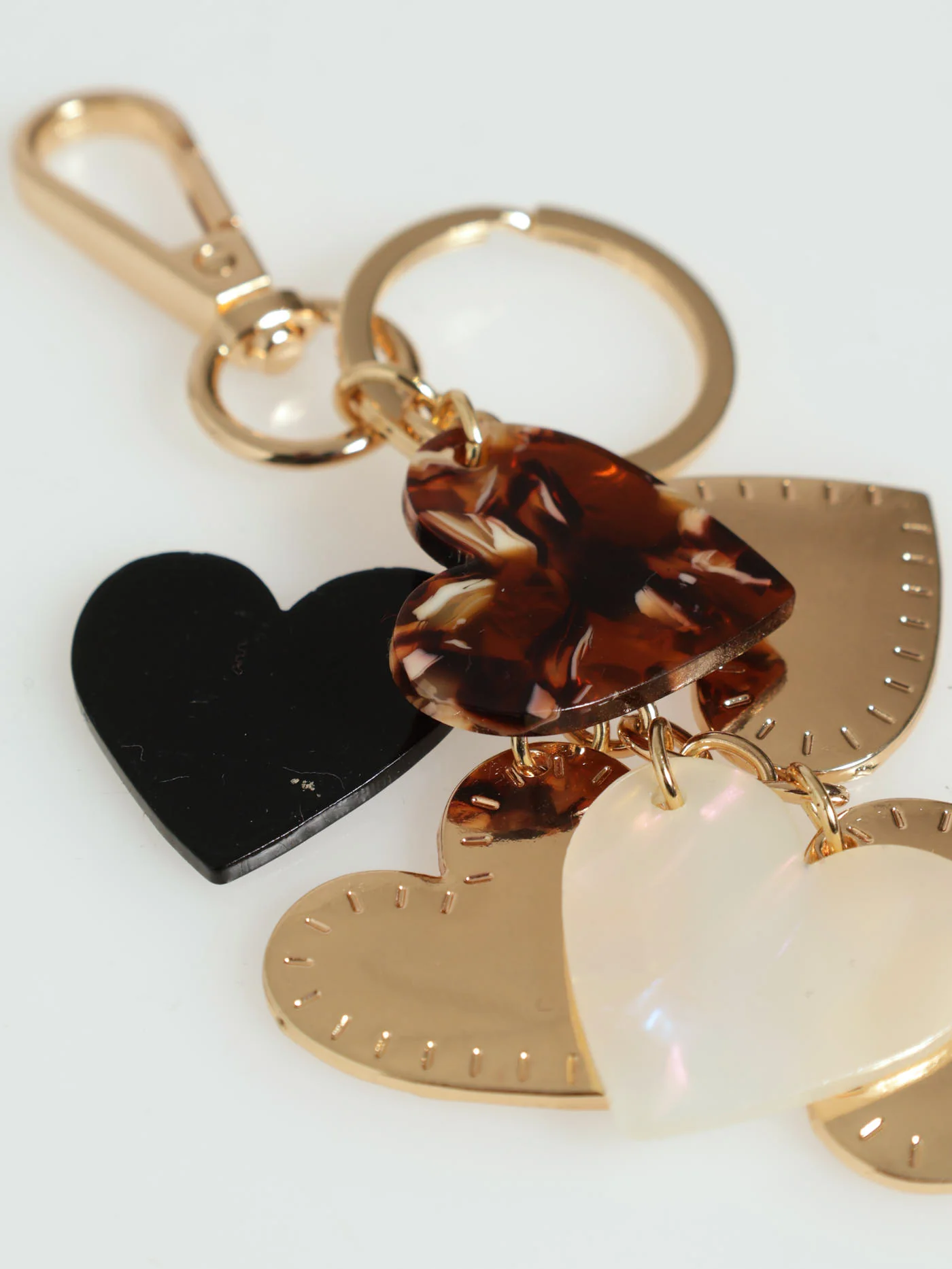 Multi Heart Keyring - Gold - Image 2